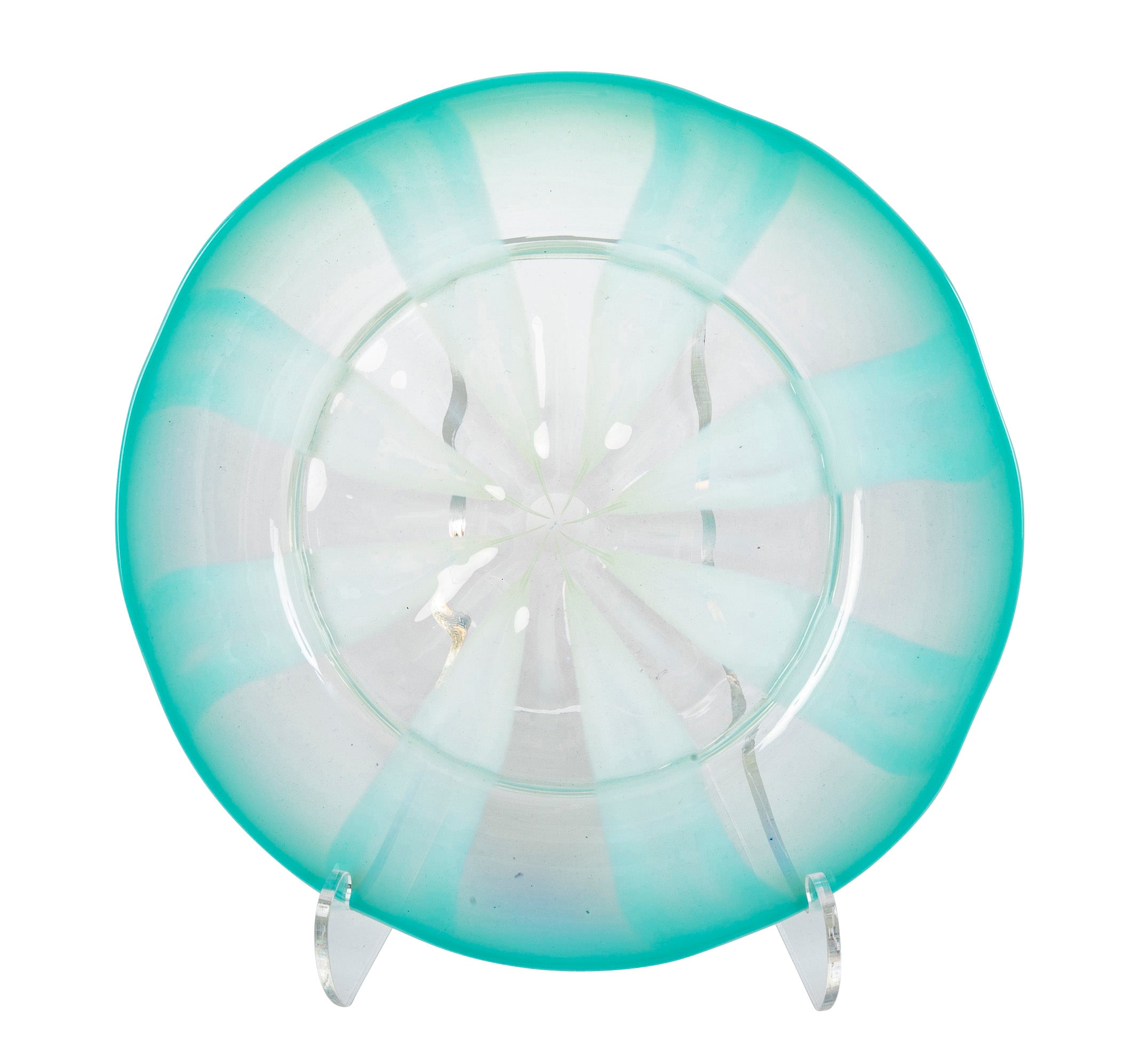 A Signed Tiffany Favrile Pastel Glass Plate