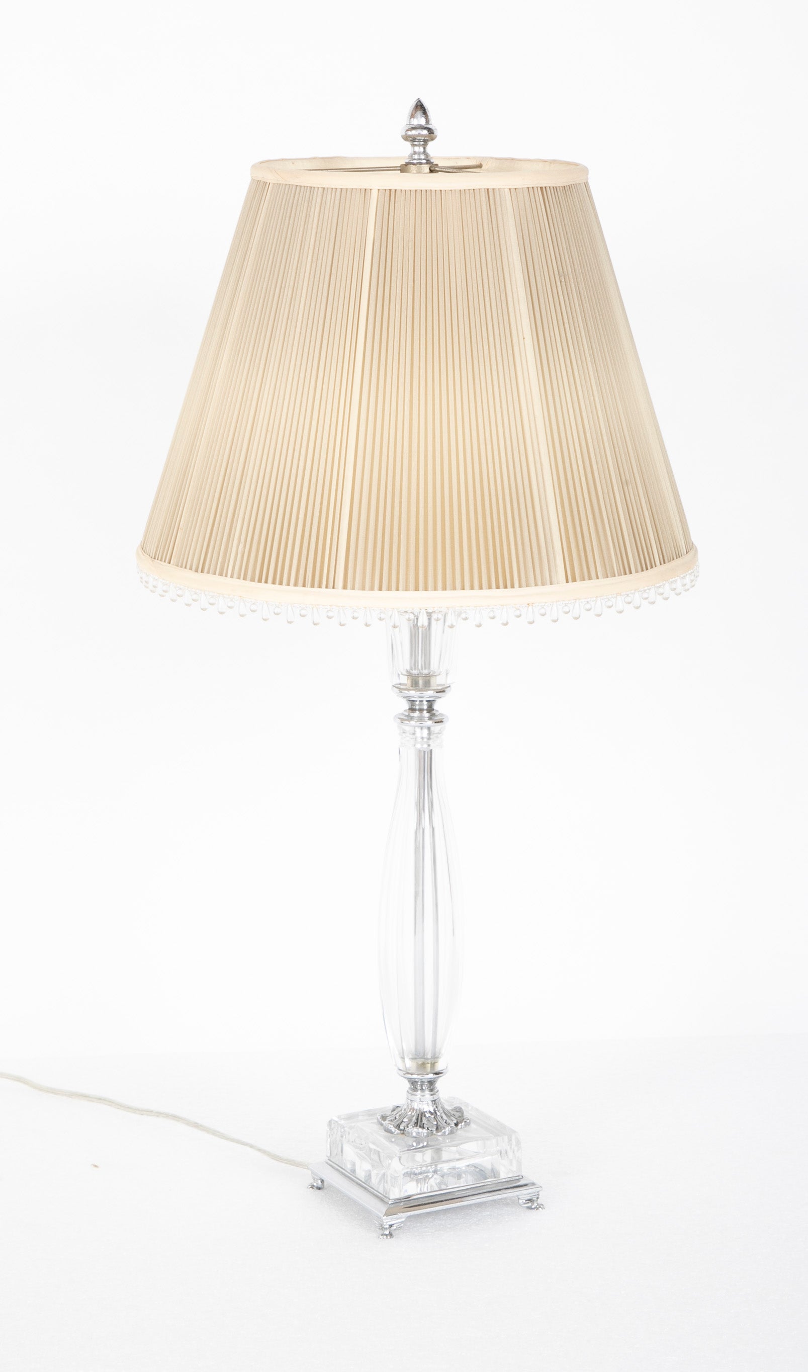 A Pair of Fine Quality Crystal Candlestick Lamps