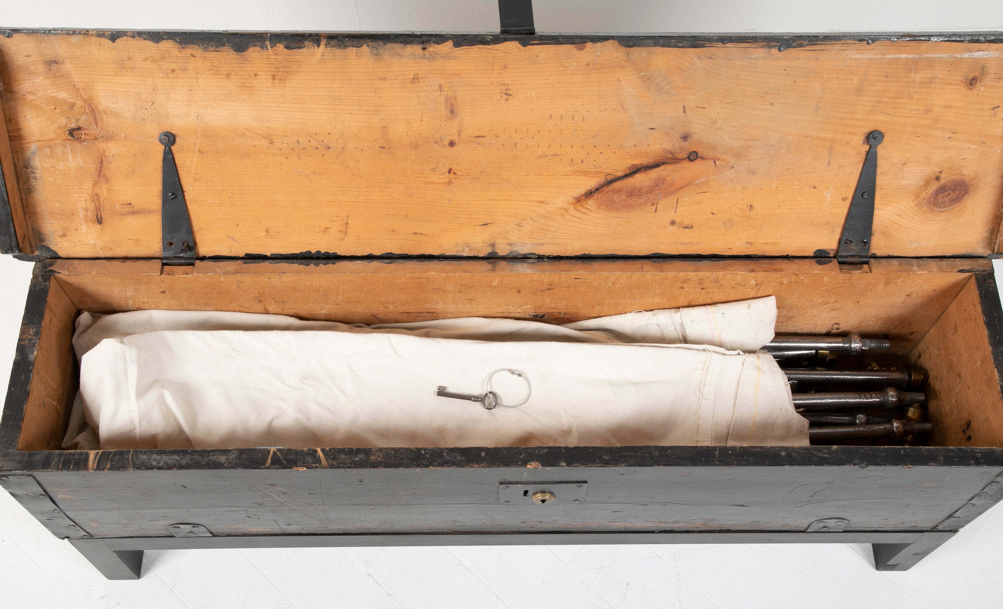 Late 19th Century British Officer's Campaign Bed with Original Storage Chest