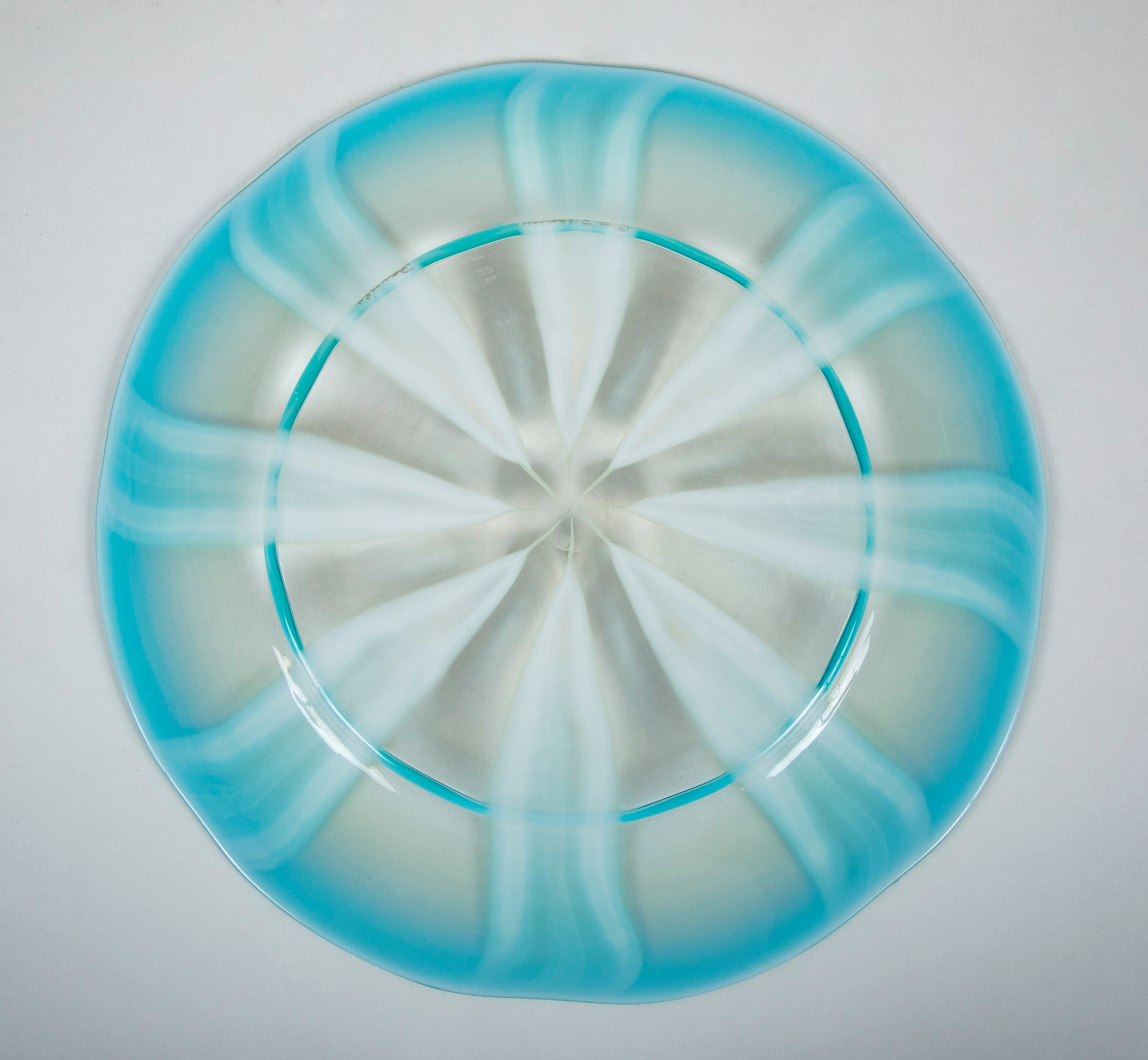 A Signed Tiffany Favrile Pastel Glass Plate