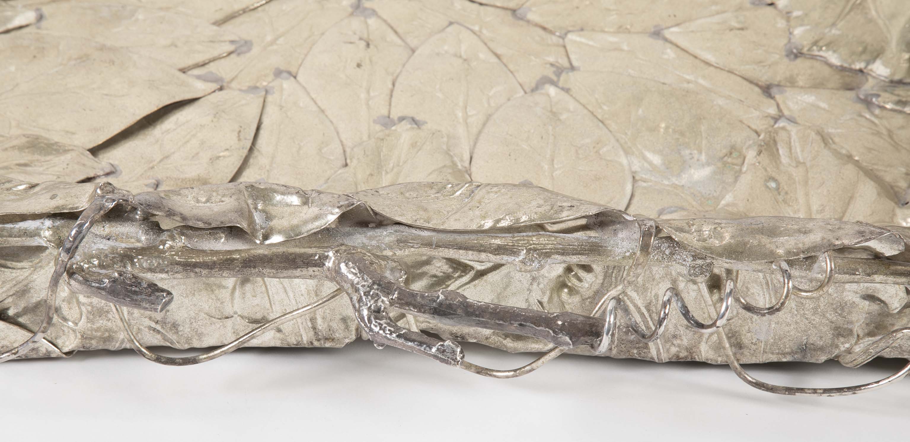 Franco Lapini Italian Silver Plate Tray with Applied Leaves & Vines