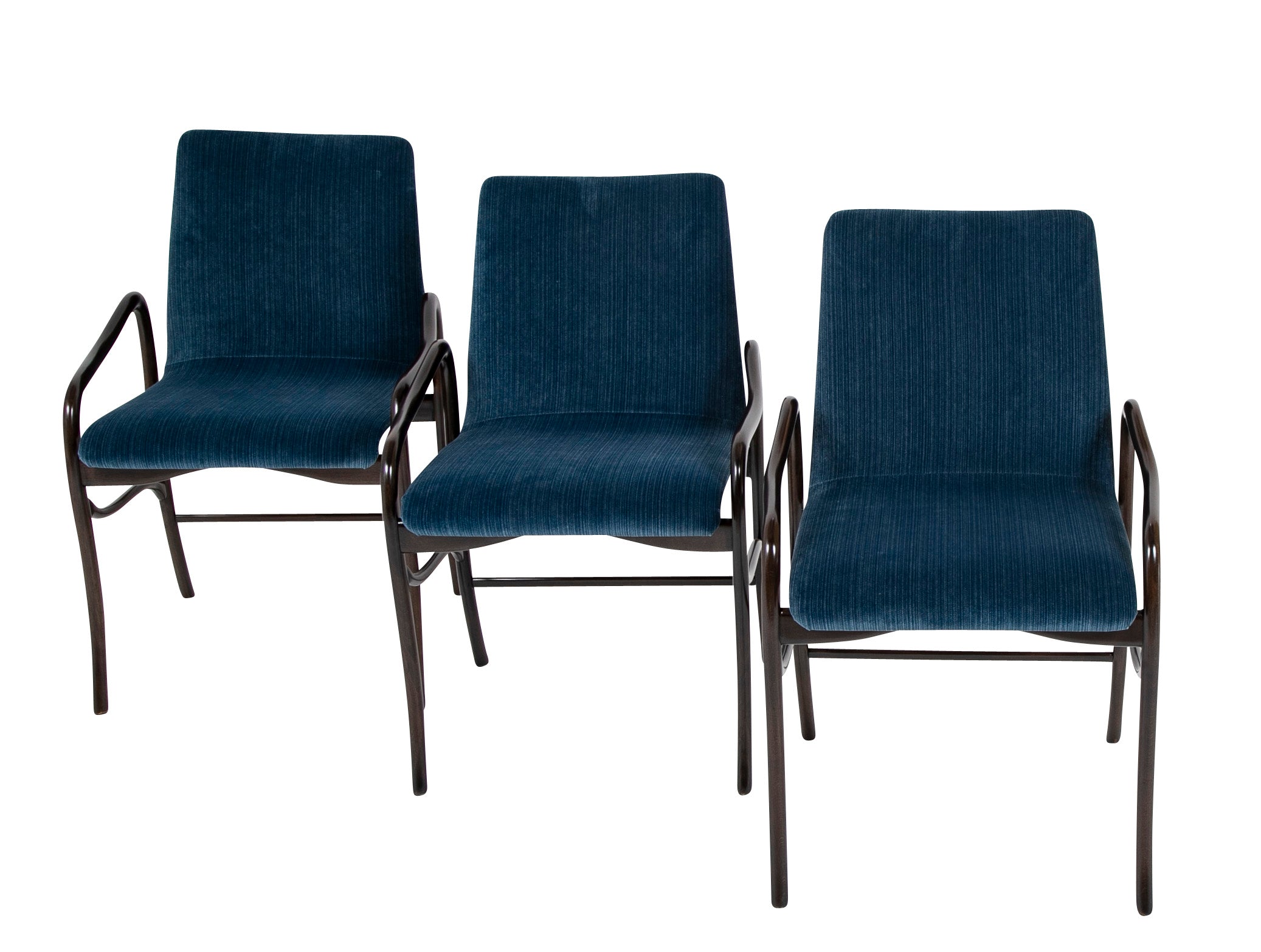 Set of 6 Italian Mid-Century Malatesta & Maison Armchairs