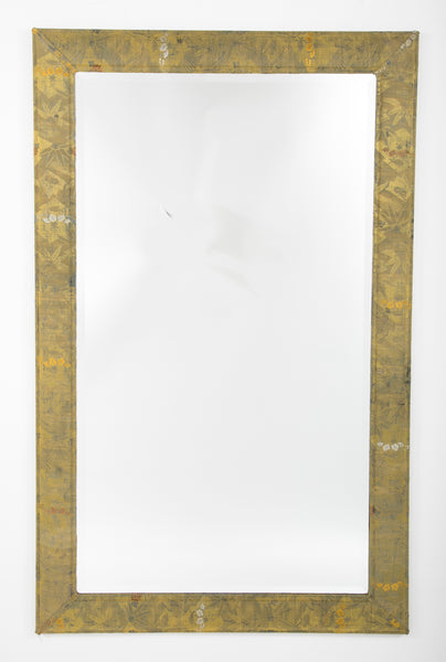 Mirror with a Frame Covered in Japanese Obi Fabric – Avery