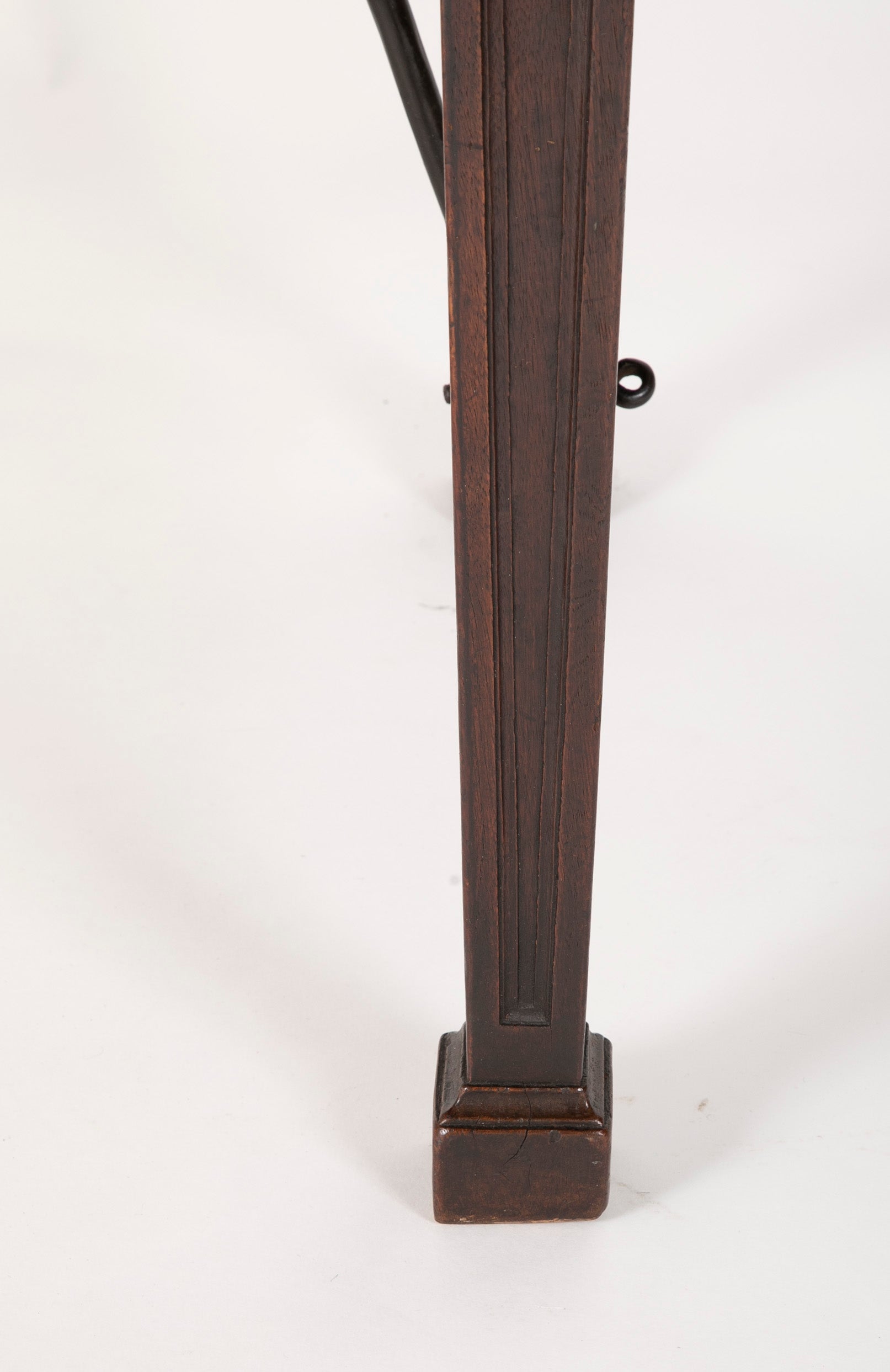 Spanish Baroque Walnut Drop Leaf Table with Wrought Iron Stretchers