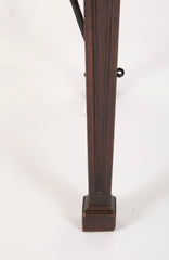 Spanish Baroque Walnut Drop Leaf Table with Wrought Iron Stretchers