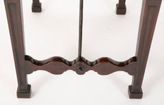 Spanish Baroque Walnut Drop Leaf Table with Wrought Iron Stretchers
