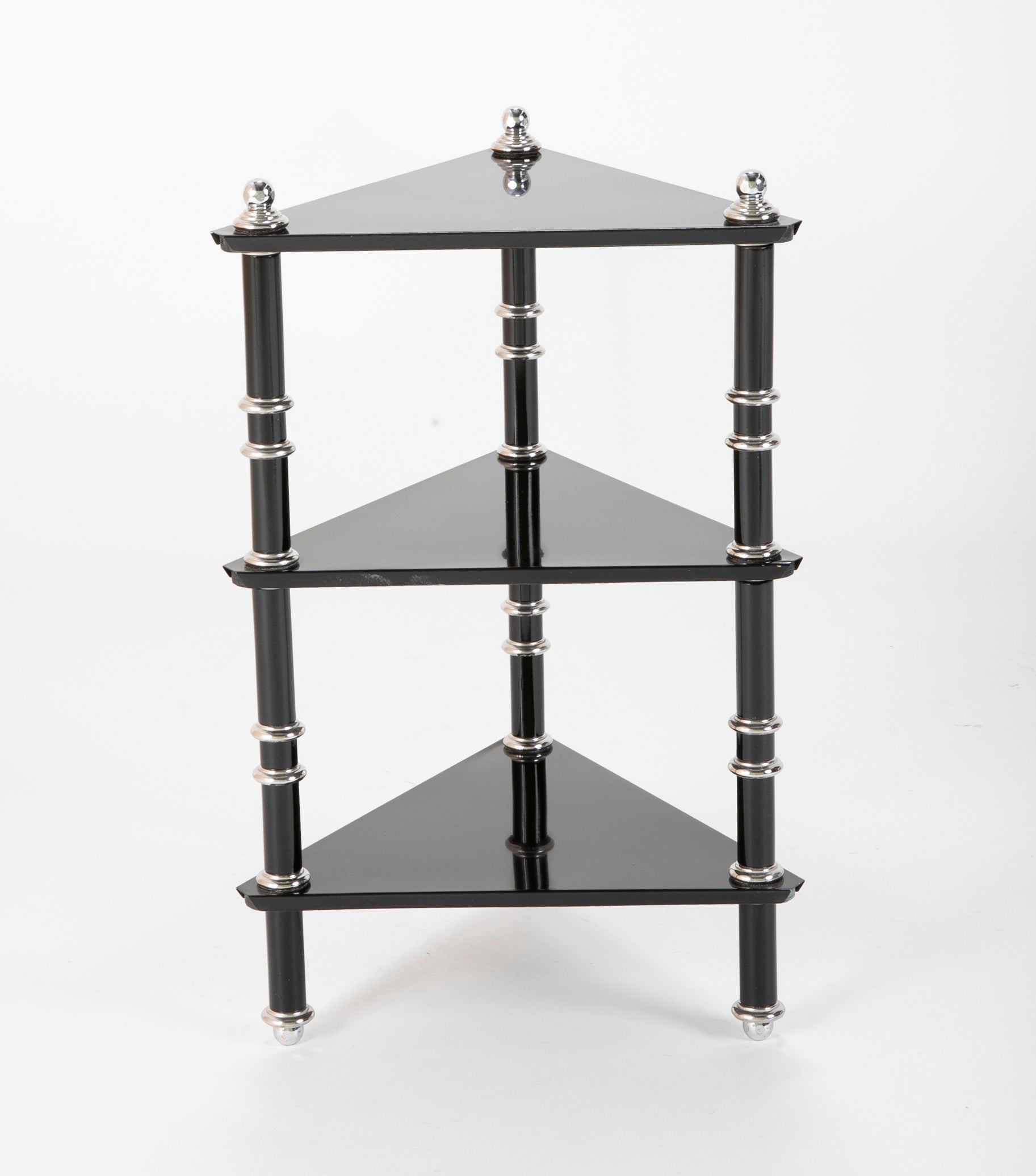 Lacquered Wood & Aluminium Triangular Side Table by Warren McArthur