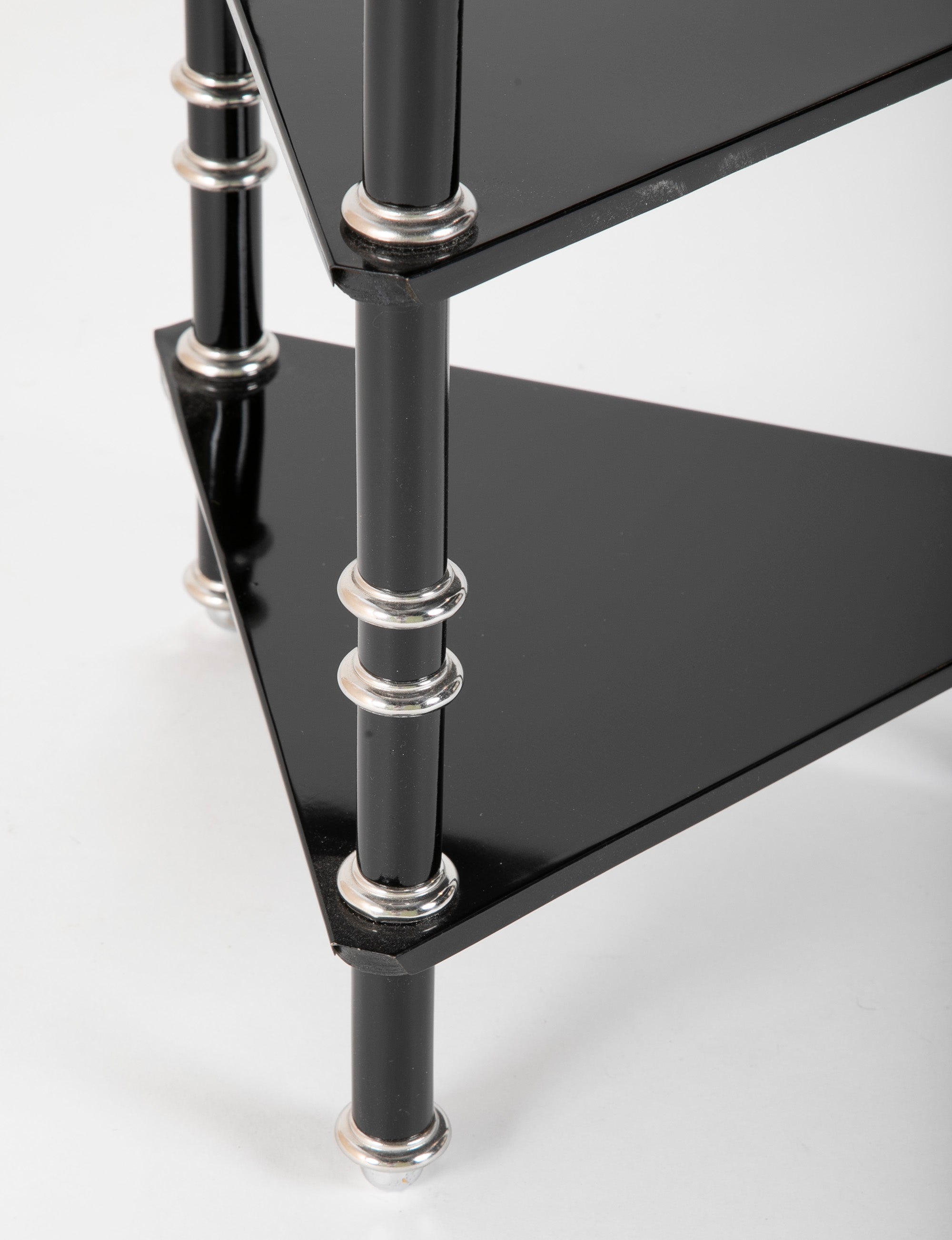 Lacquered Wood & Aluminium Triangular Side Table by Warren McArthur