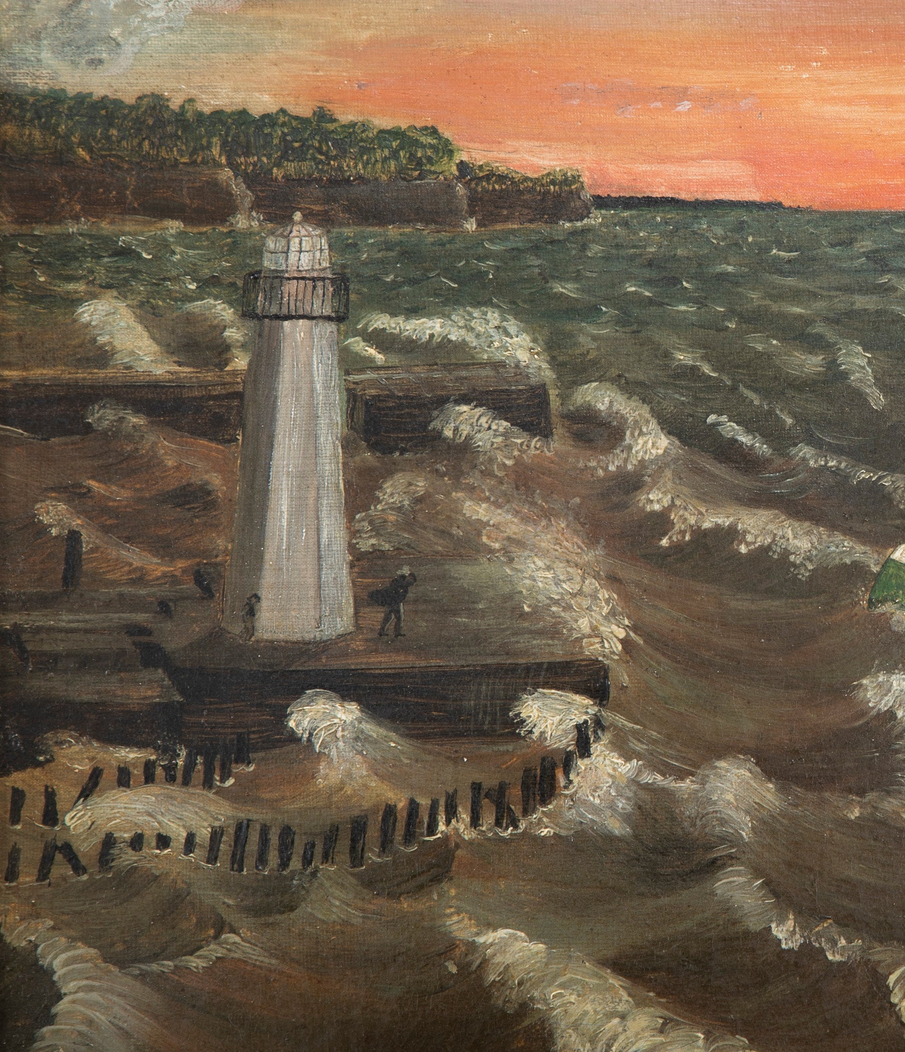 Mid 19th Century Oil on Canvas of a Ship in Distress Under Tow by a Tug