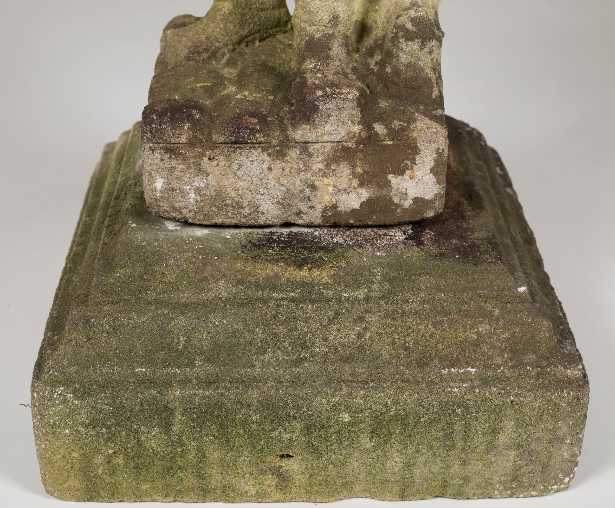 Pair of Whimsical Carved Calcareous Sandstone Garden Dwarves