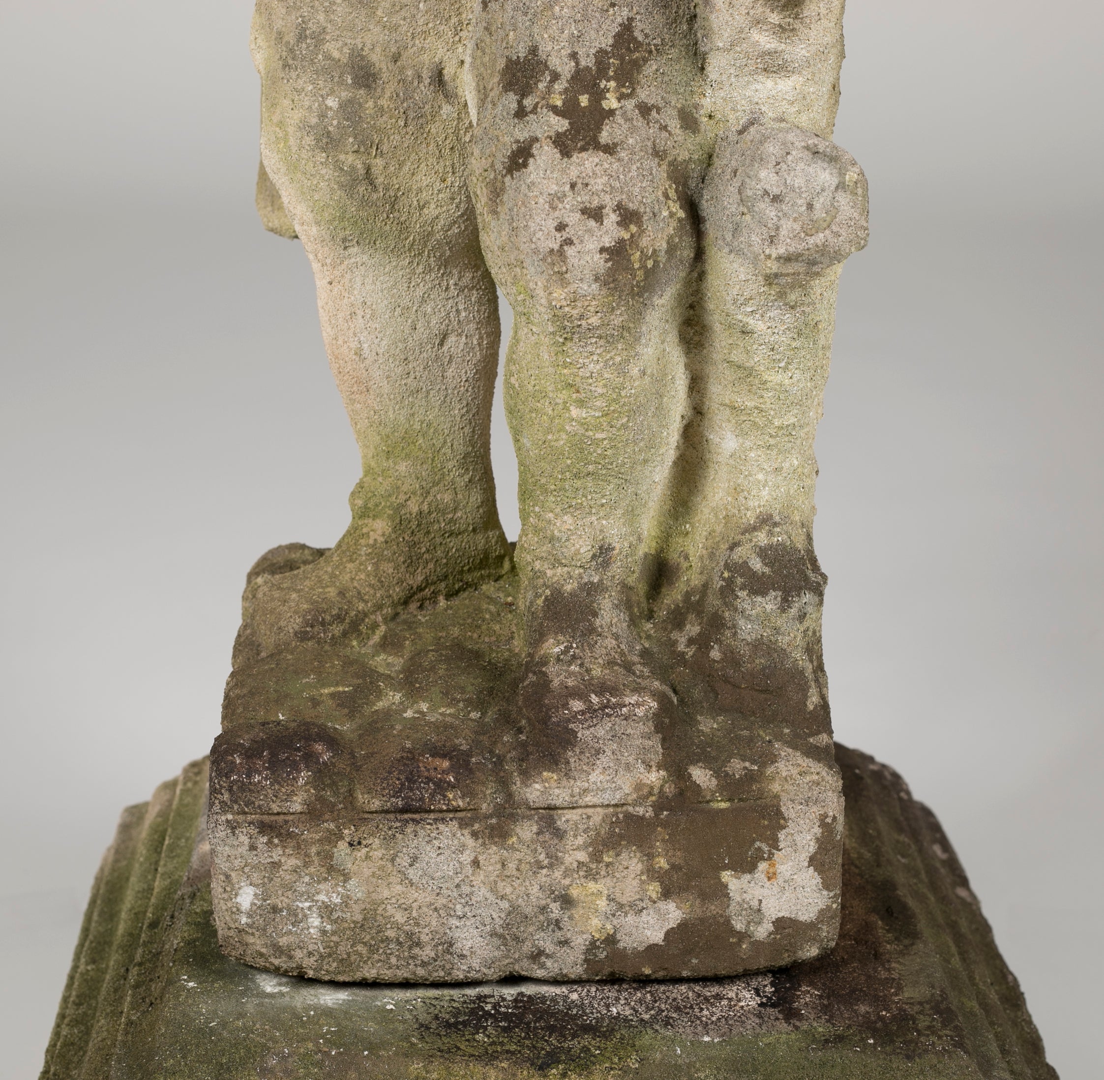 Pair of Whimsical Carved Calcareous Sandstone Garden Dwarves