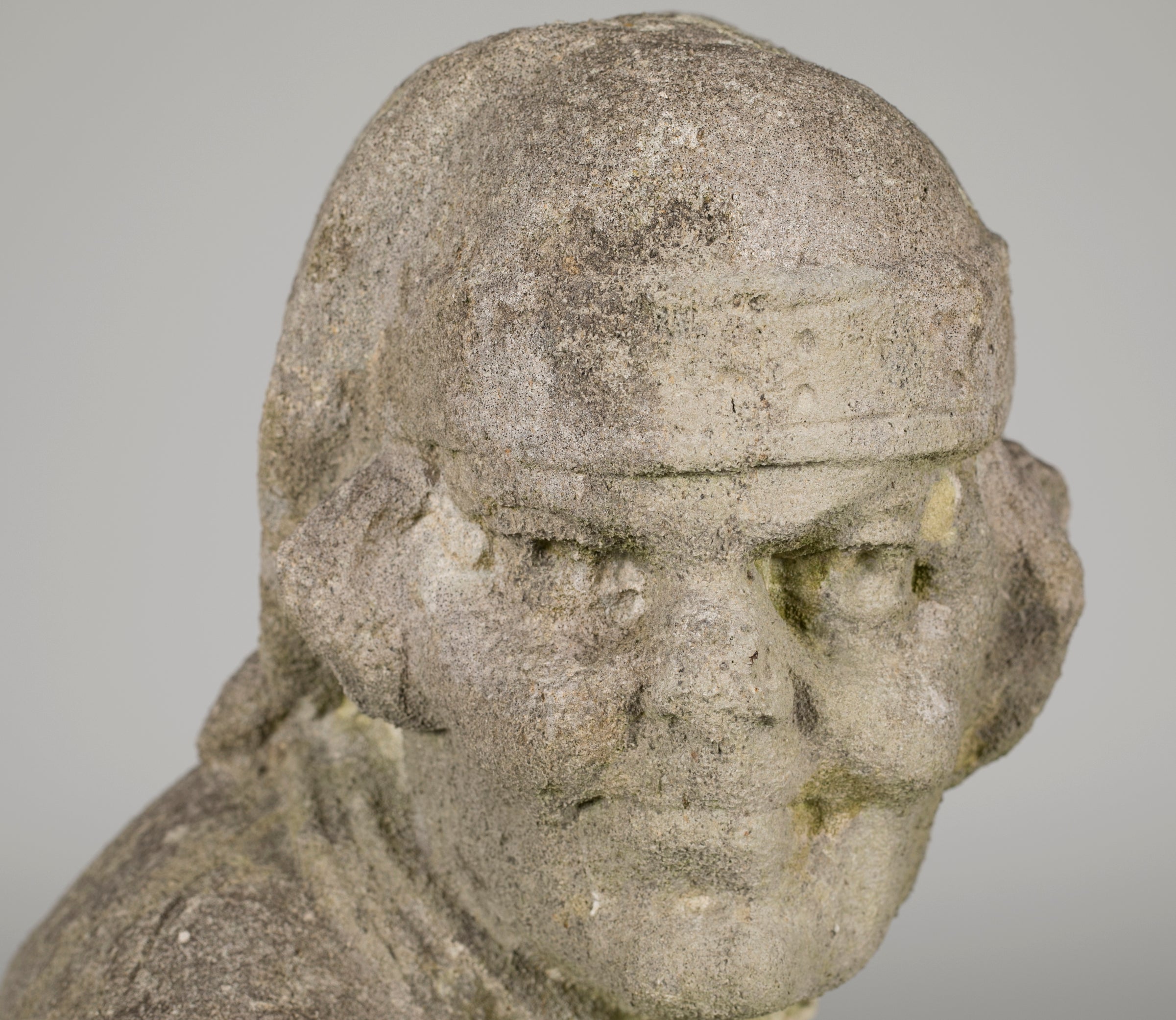Pair of Whimsical Carved Calcareous Sandstone Garden Dwarves