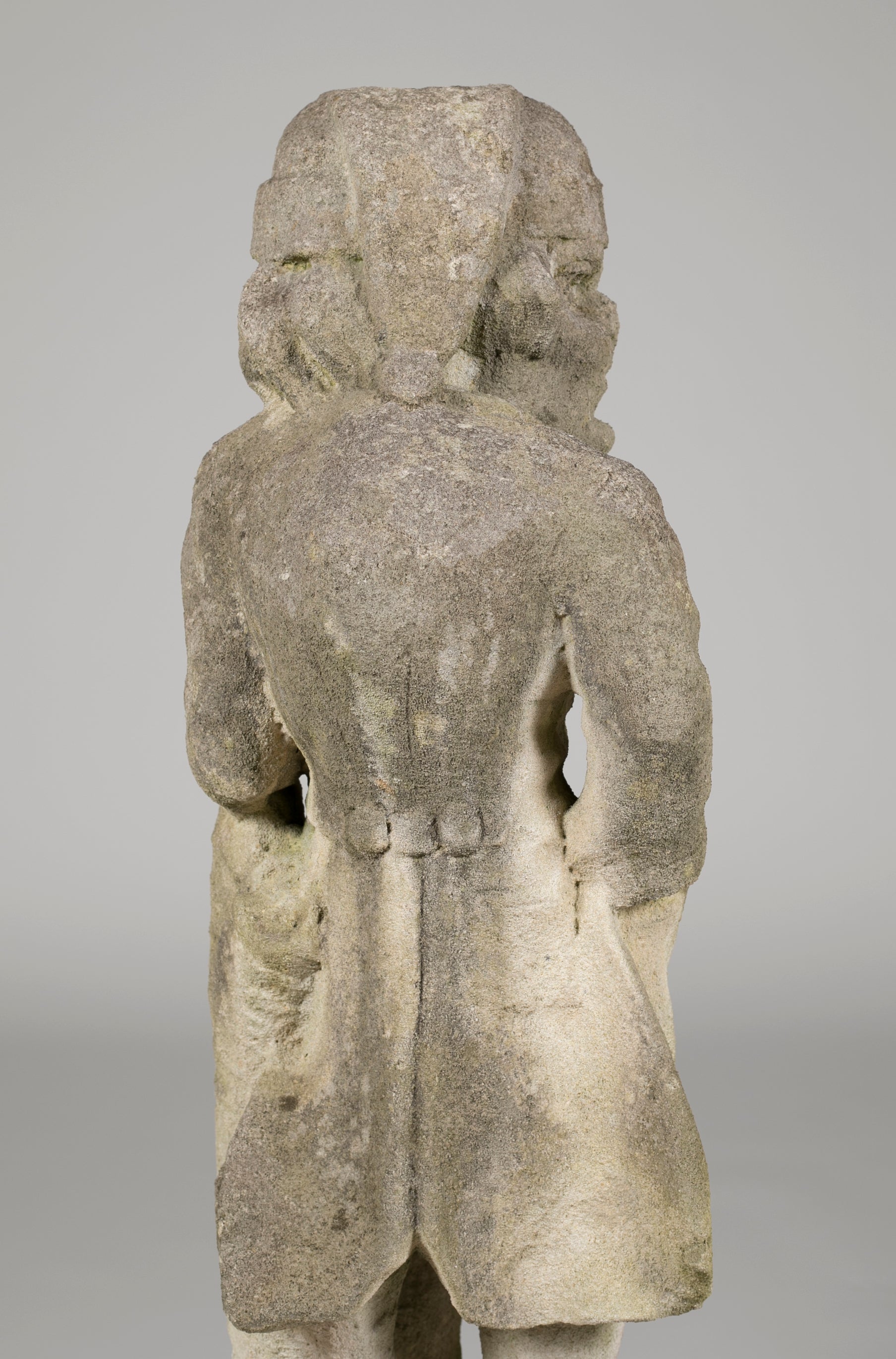 Pair of Whimsical Carved Calcareous Sandstone Garden Dwarves
