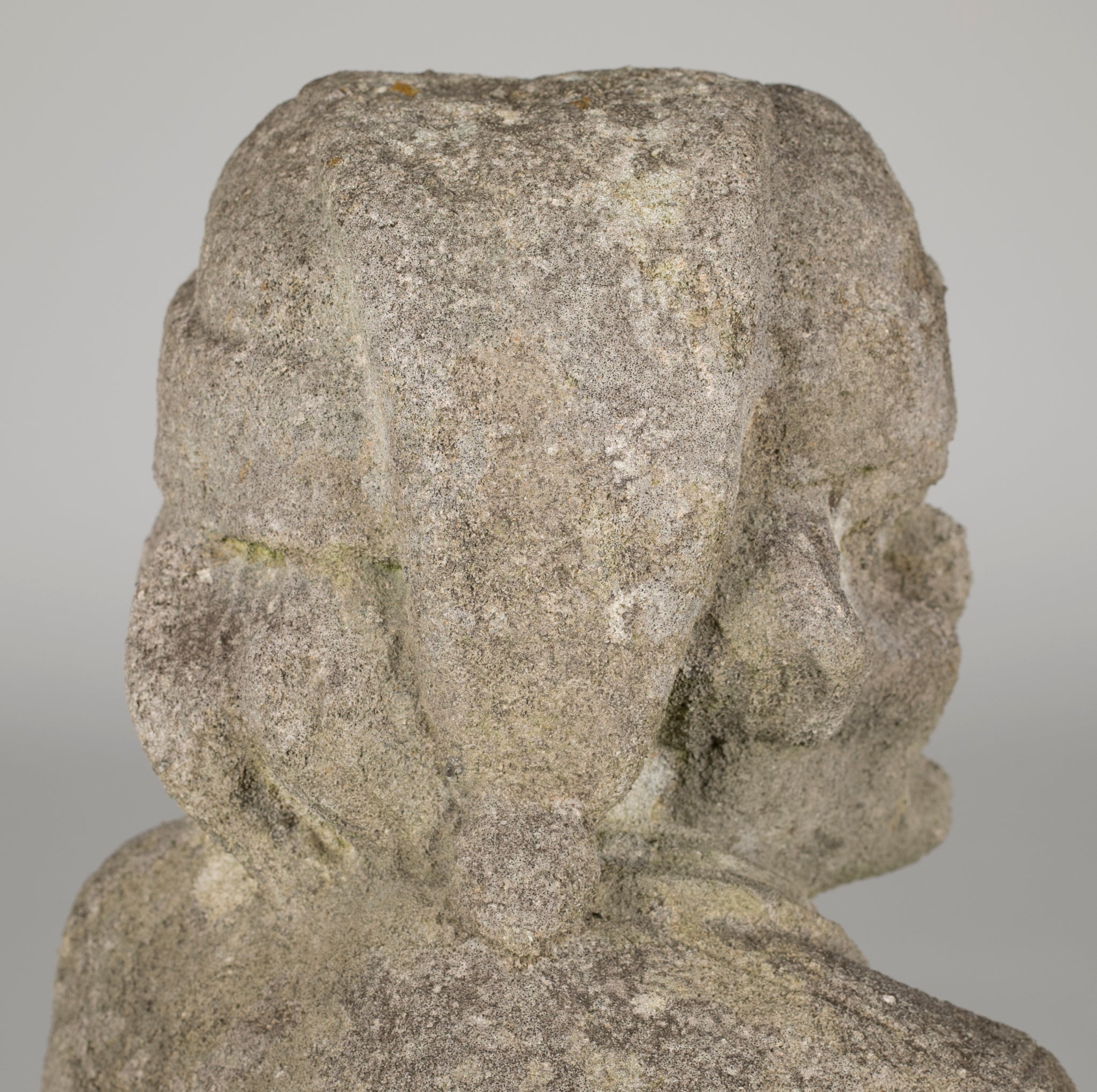 Pair of Whimsical Carved Calcareous Sandstone Garden Dwarves