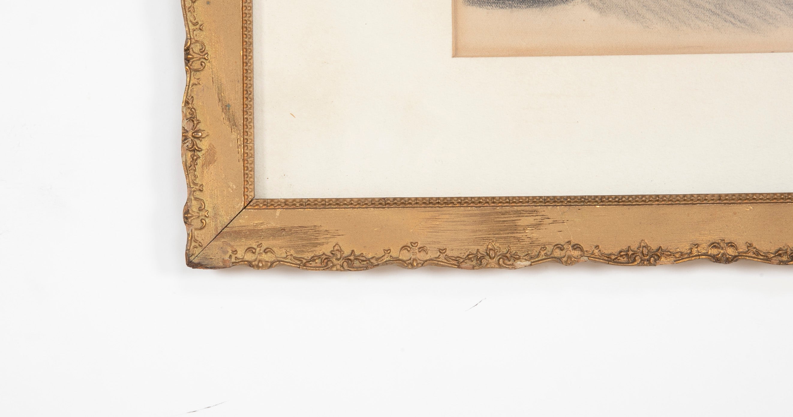 Large Charcoal Study of Dog by Table