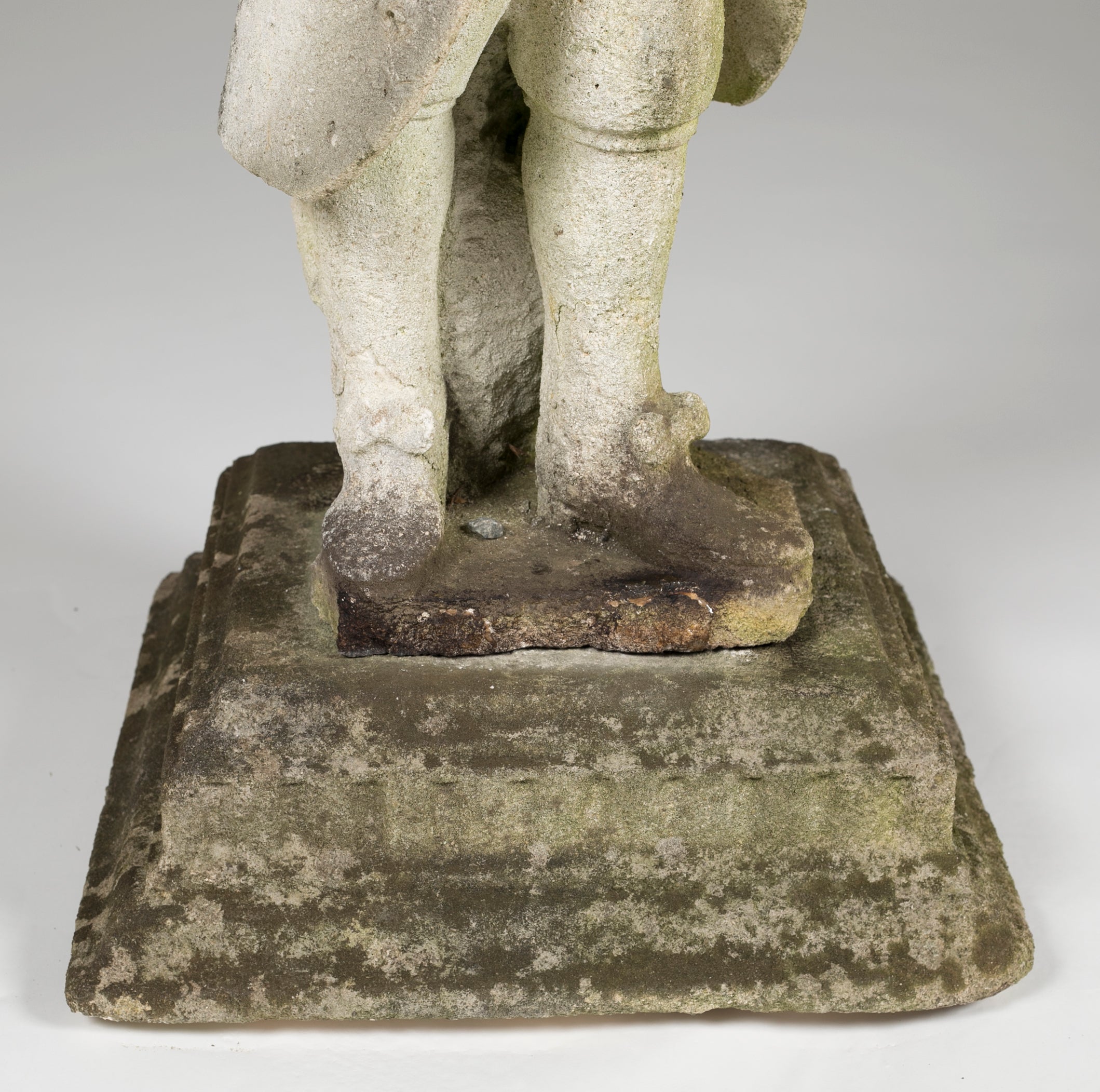 Pair of Whimsical Carved Calcareous Sandstone Garden Dwarves