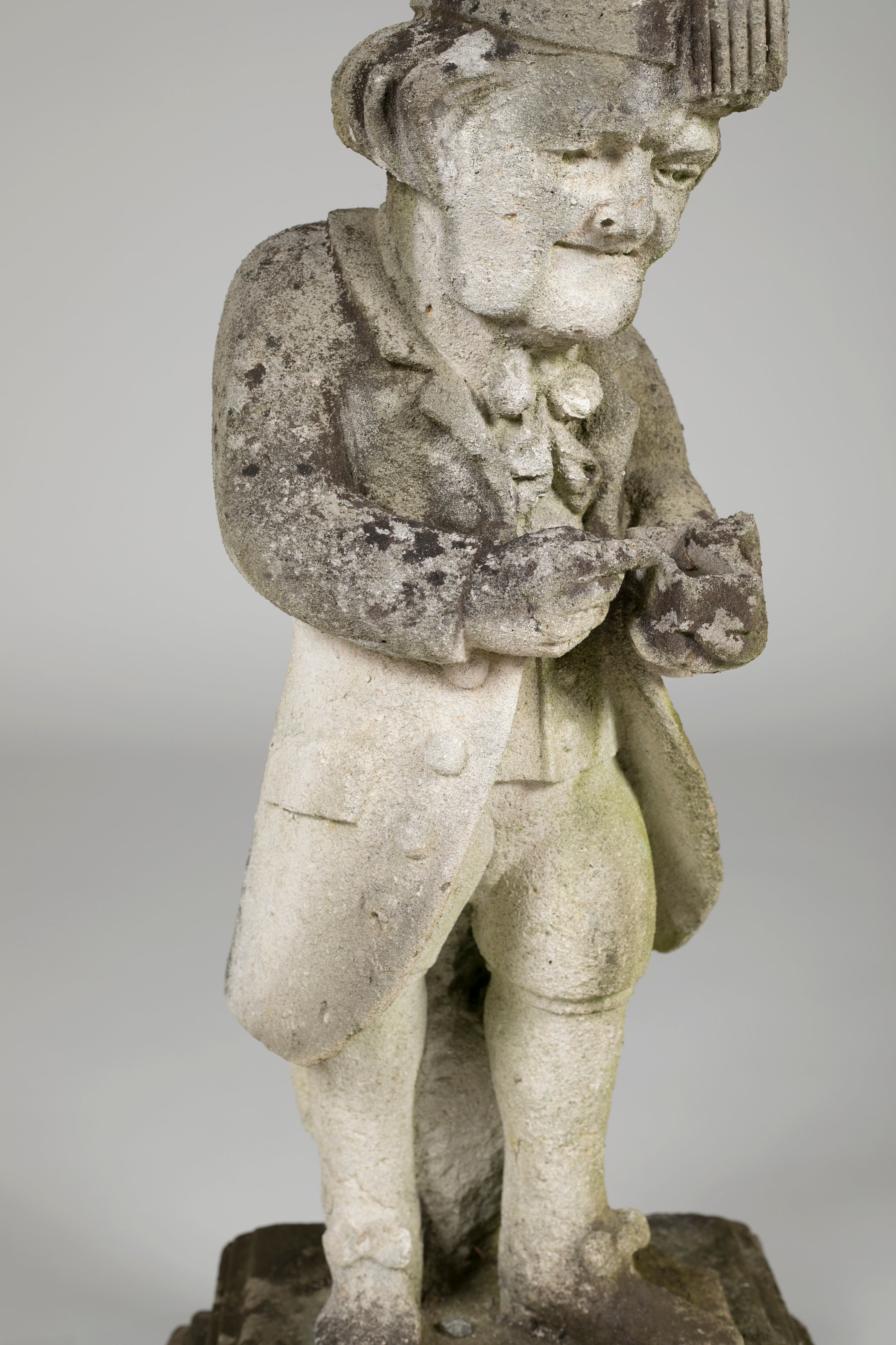 Pair of Whimsical Carved Calcareous Sandstone Garden Dwarves