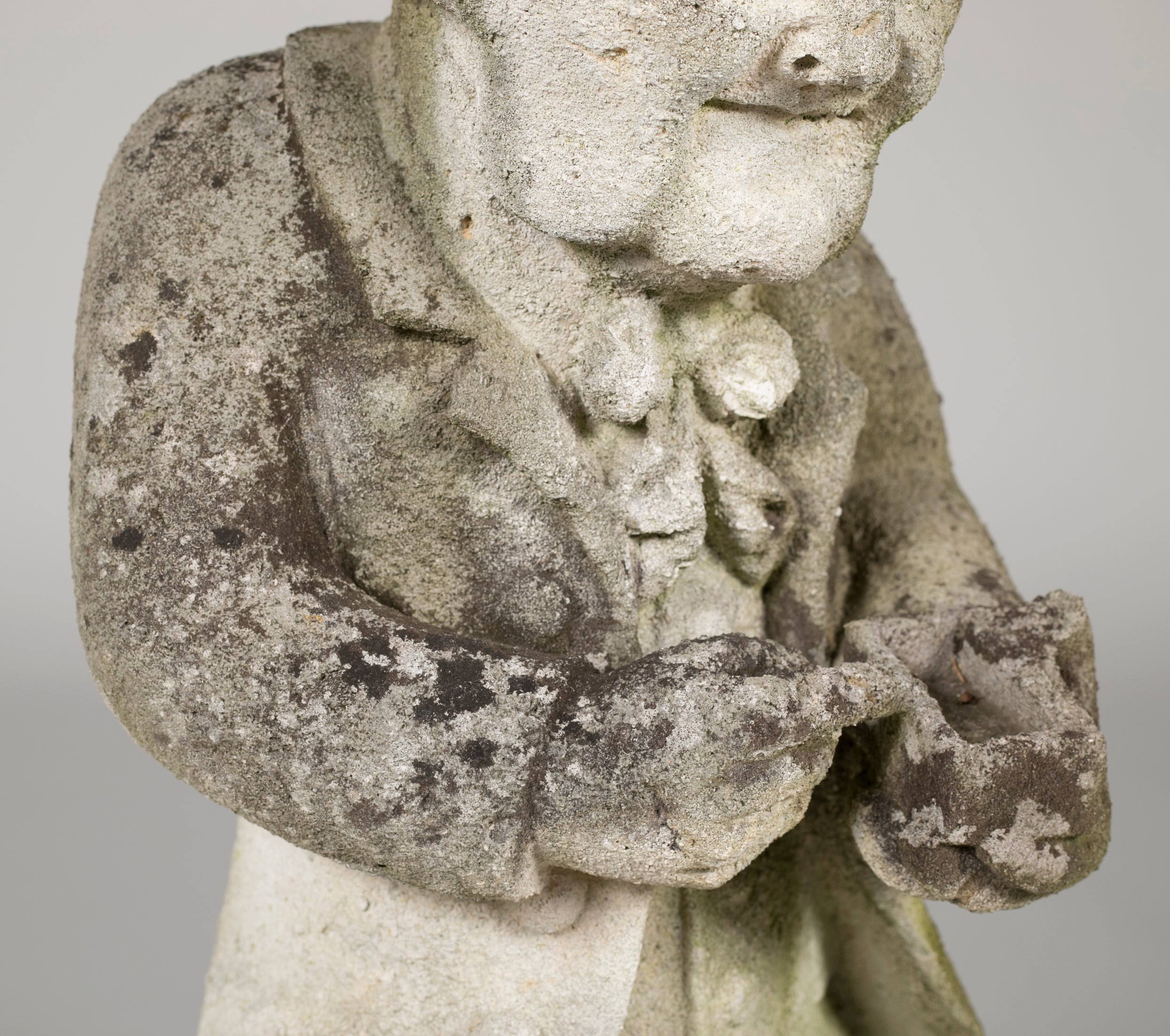 Pair of Whimsical Carved Calcareous Sandstone Garden Dwarves