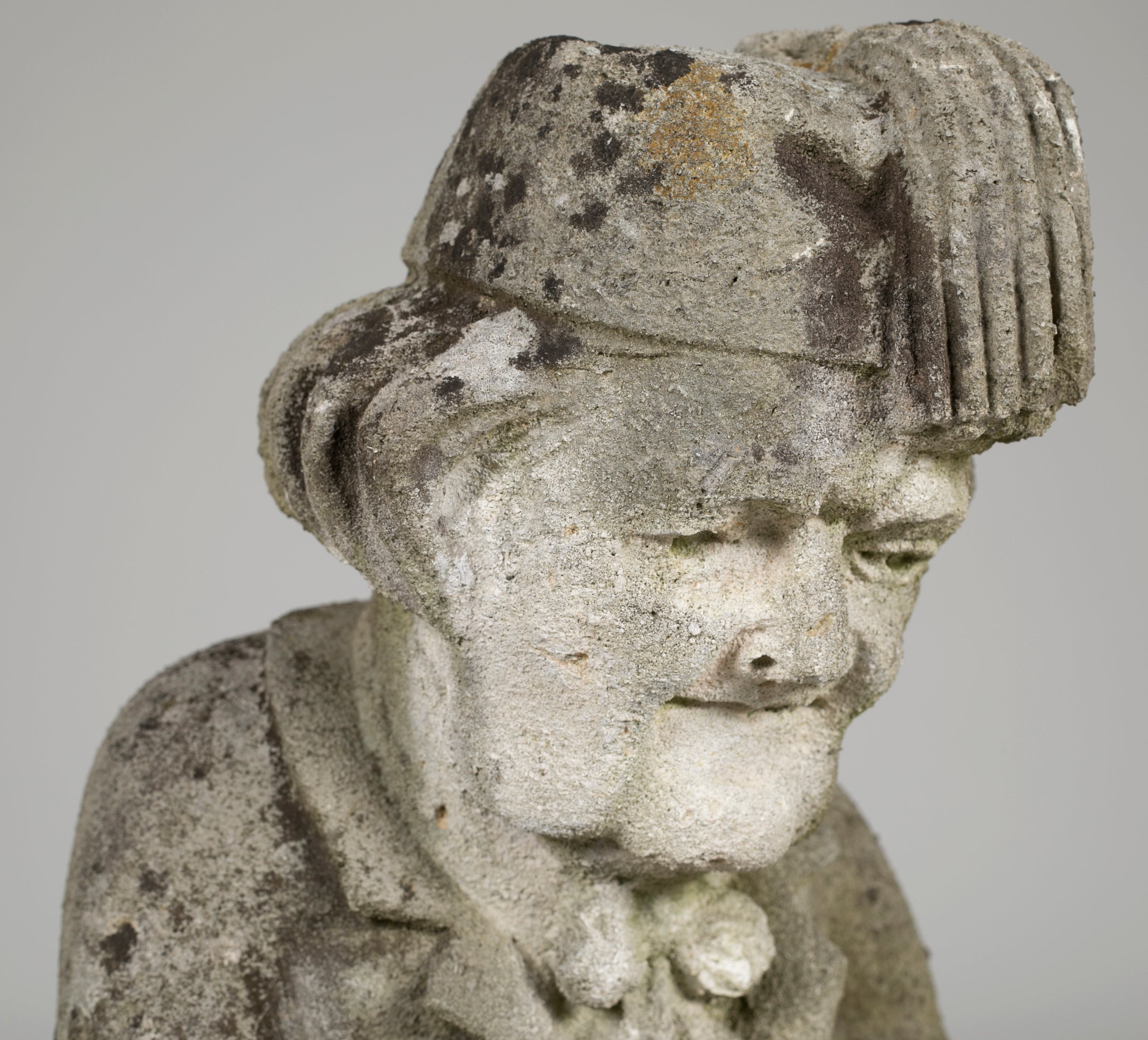 Pair of Whimsical Carved Calcareous Sandstone Garden Dwarves