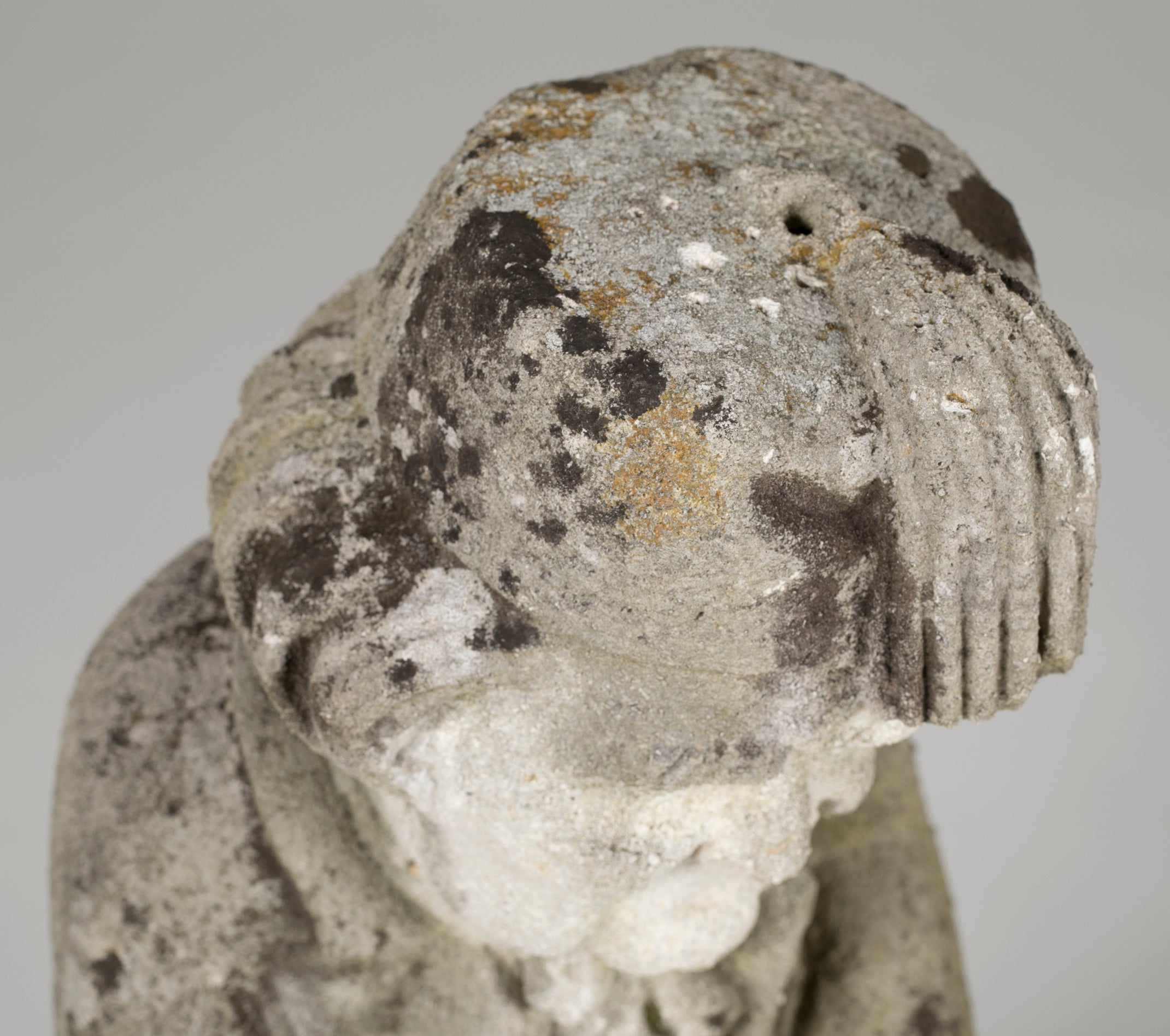 Pair of Whimsical Carved Calcareous Sandstone Garden Dwarves