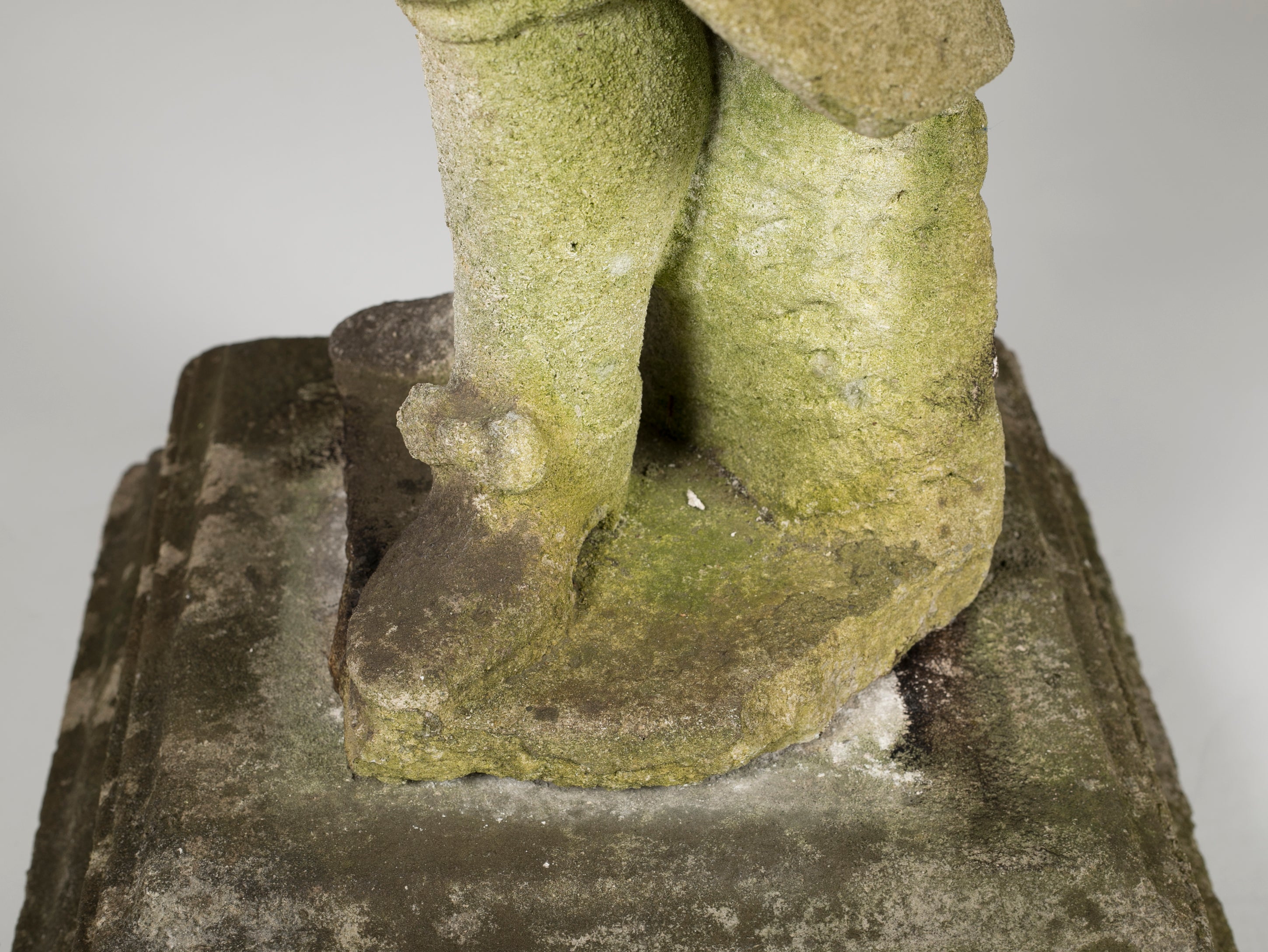 Pair of Whimsical Carved Calcareous Sandstone Garden Dwarves