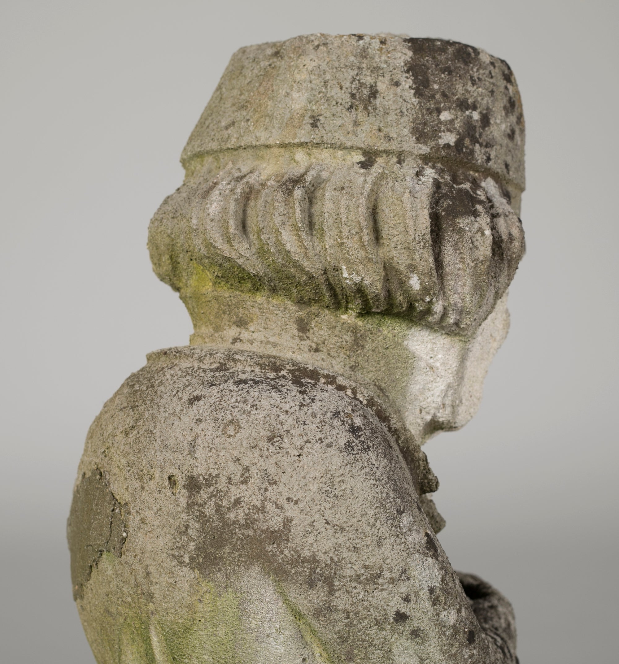 Pair of Whimsical Carved Calcareous Sandstone Garden Dwarves