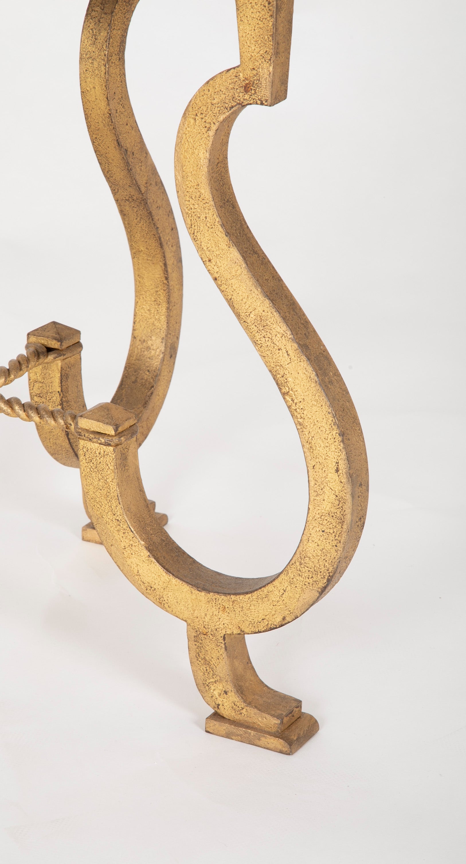 Maison Ramsay Style Gilt Iron & Glass Coffee Table