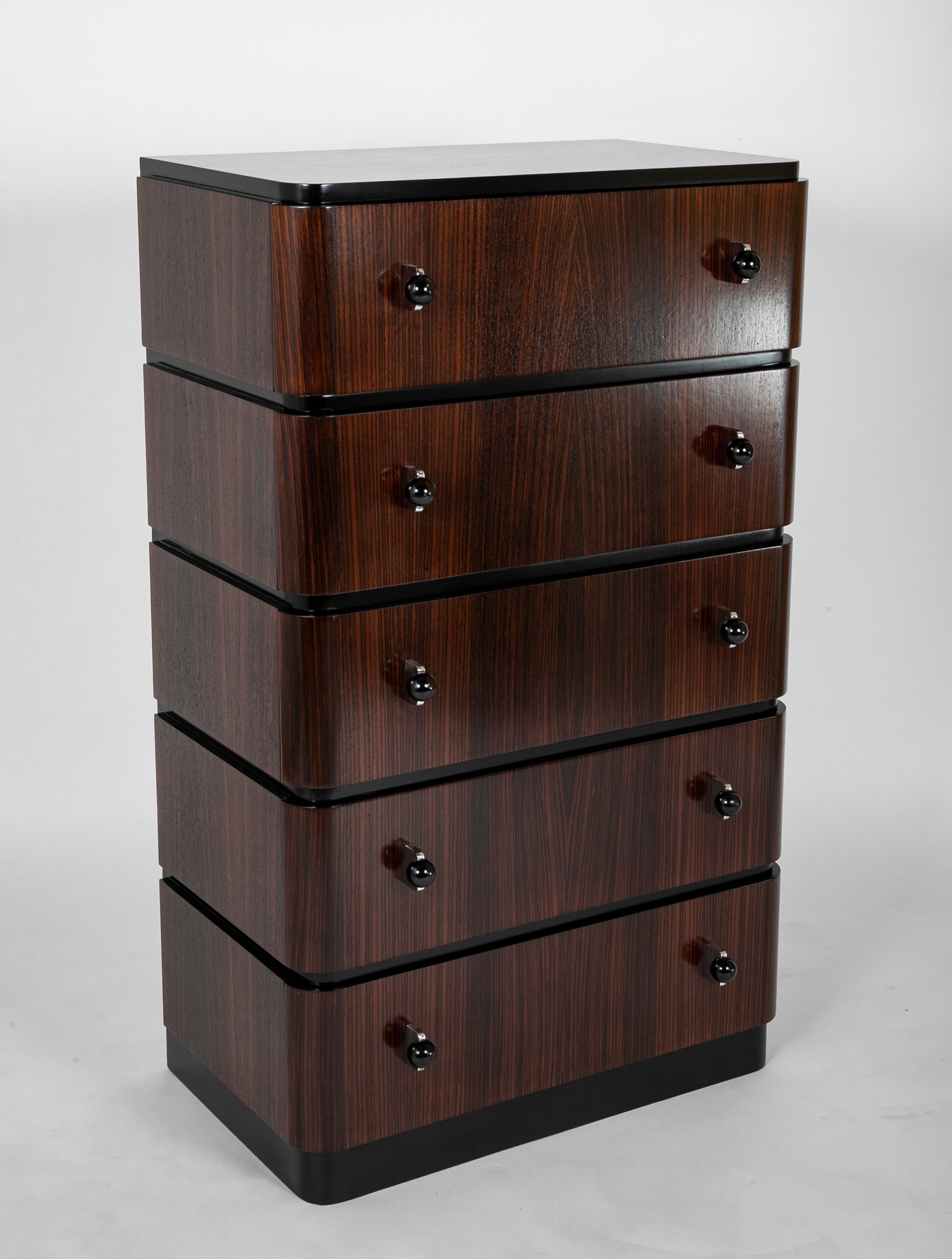 A Striking Pair of Indian Rosewood Chests of Drawers by Donald Deskey