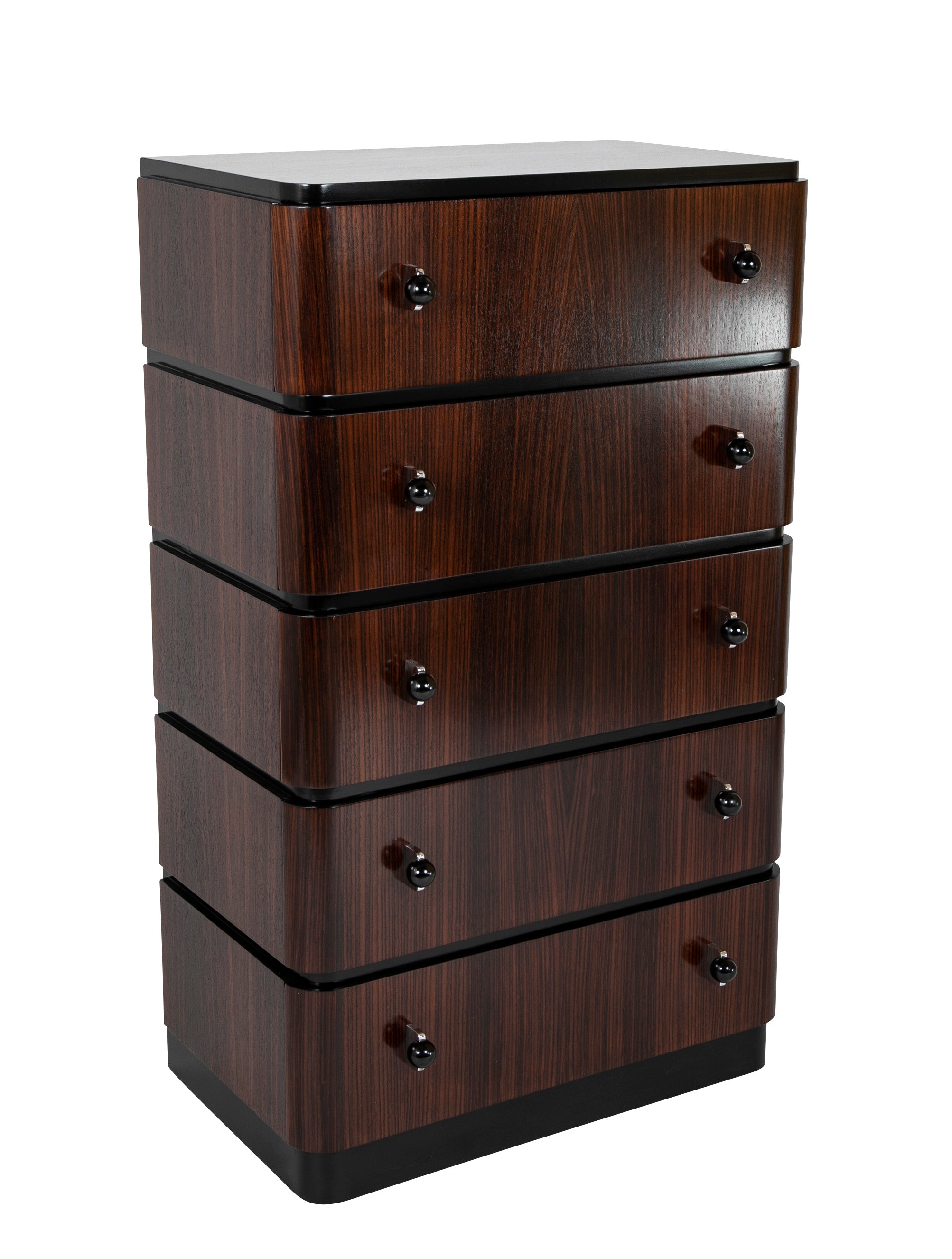 A Striking Pair of Indian Rosewood Chests of Drawers by Donald Deskey