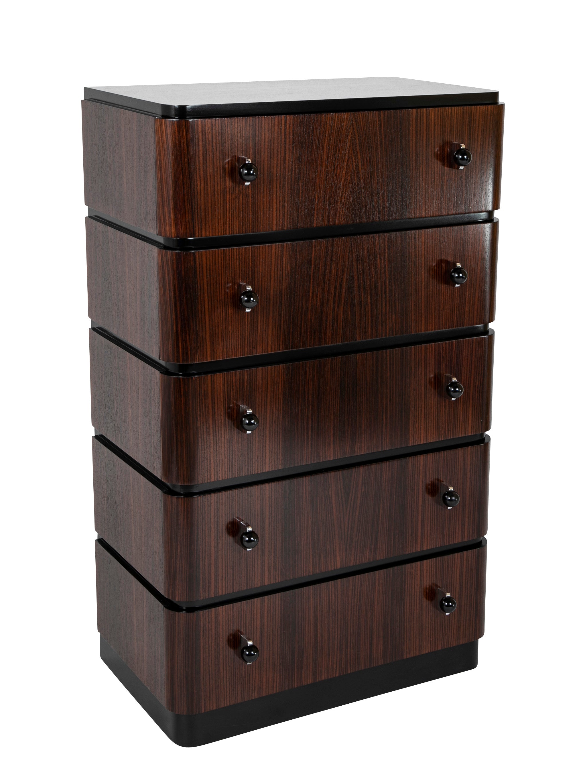 A Striking Pair of Indian Rosewood Chests of Drawers by Donald Deskey