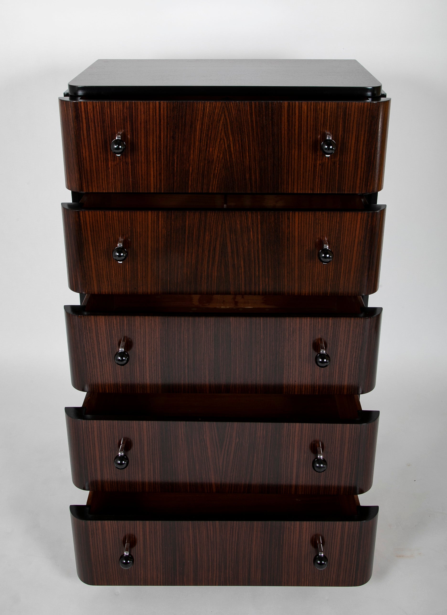 A Striking Pair of Indian Rosewood Chests of Drawers by Donald Deskey