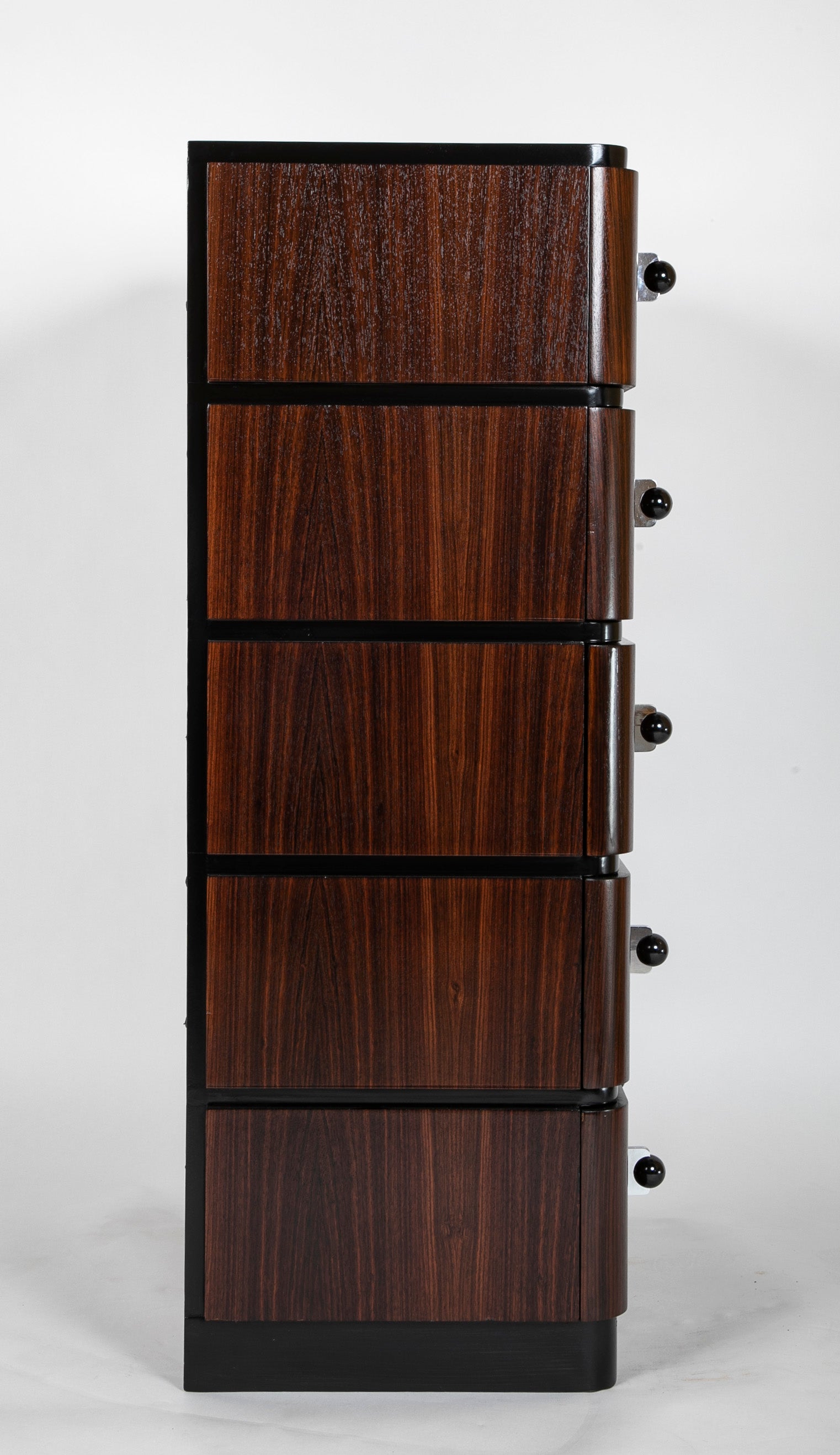 A Striking Pair of Indian Rosewood Chests of Drawers by Donald Deskey