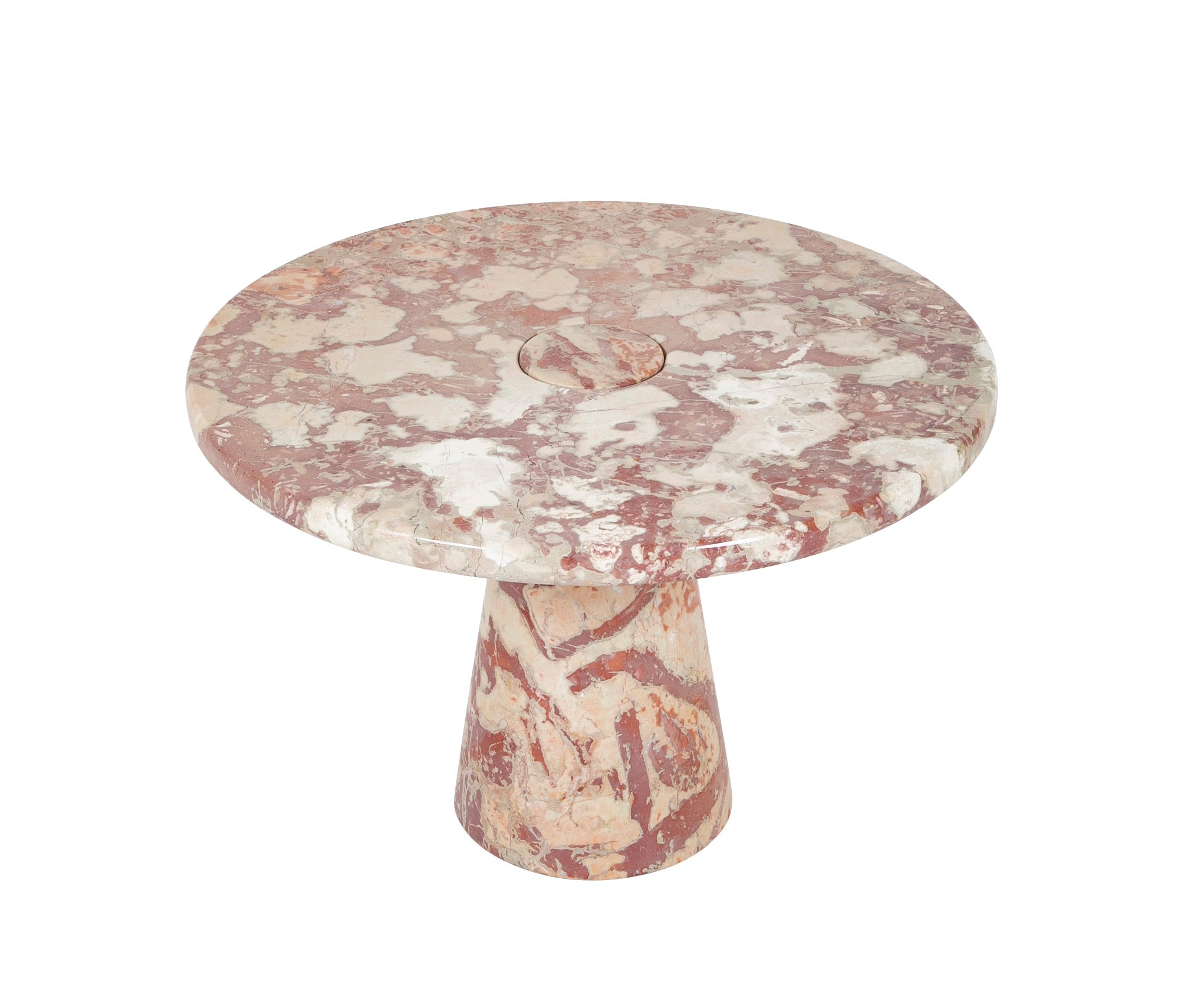 Angelo Mangiarotti "Eros" Table in Salmon Colored Marble