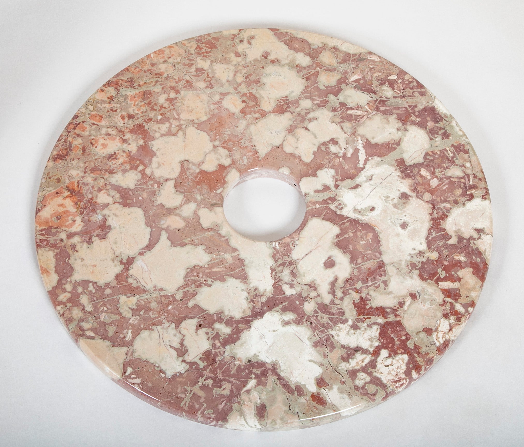 Angelo Mangiarotti "Eros" Table in Salmon Colored Marble
