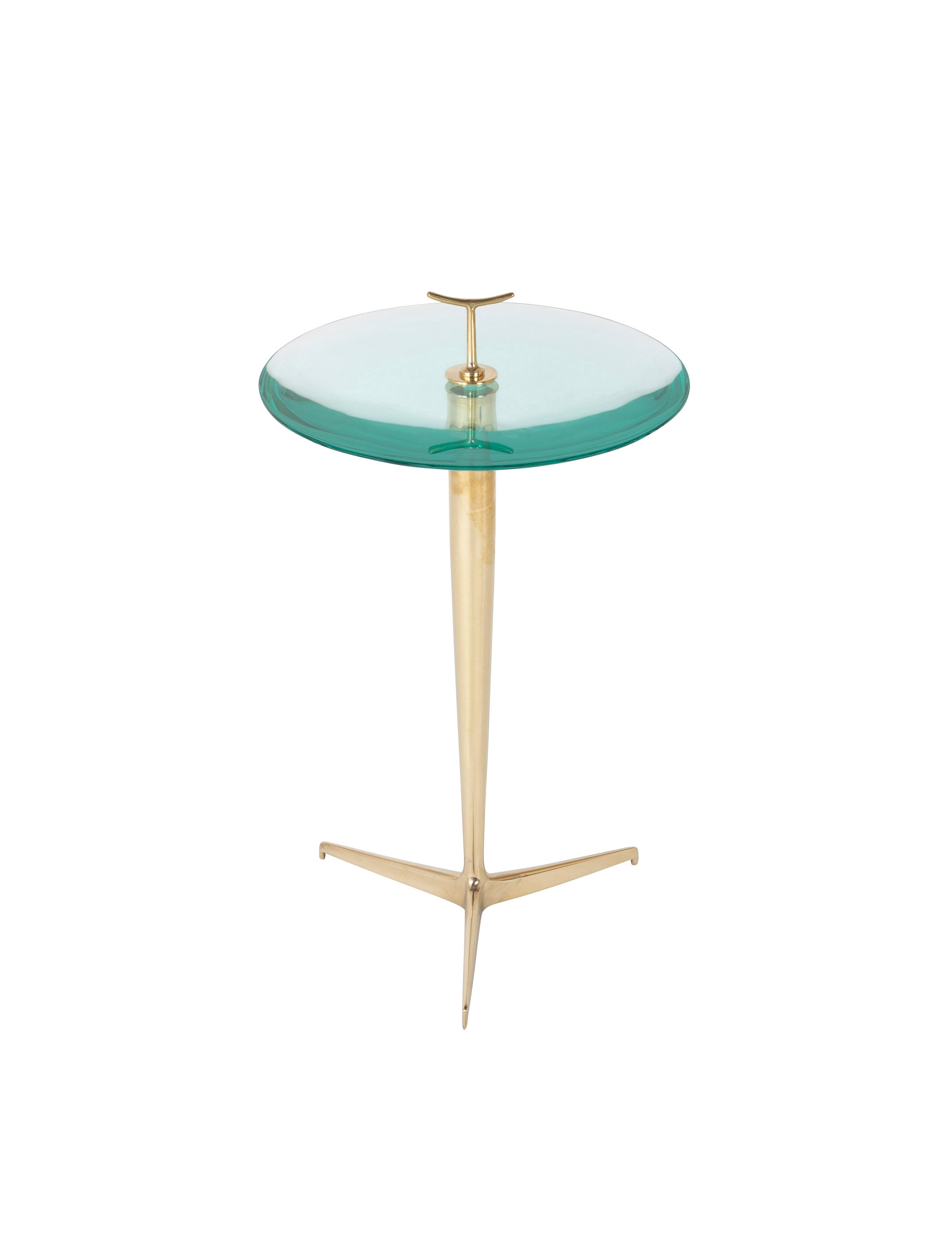 Brass Occasional Table with Glass Top by Giuseppe Ostuni
