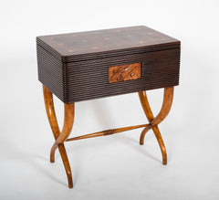 Beechwood Sewing Chest with Inlaid Top Attributed to Luigi Scremin