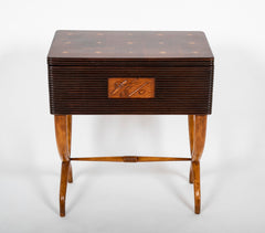Beechwood Sewing Chest with Inlaid Top Attributed to Luigi Scremin