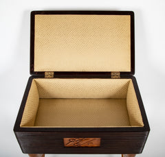 Beechwood Sewing Chest with Inlaid Top Attributed to Luigi Scremin