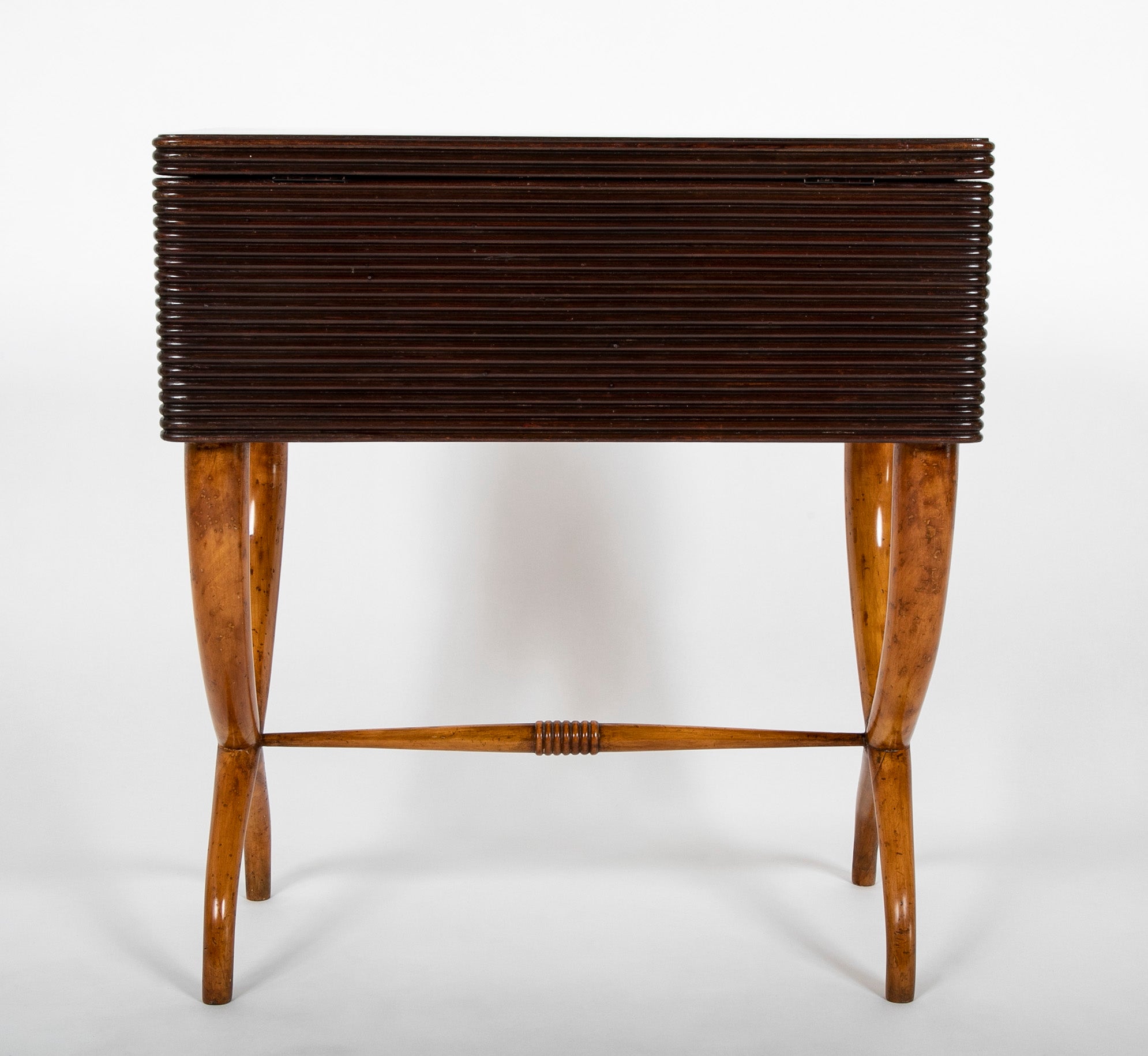 Beechwood Sewing Chest with Inlaid Top Attributed to Luigi Scremin