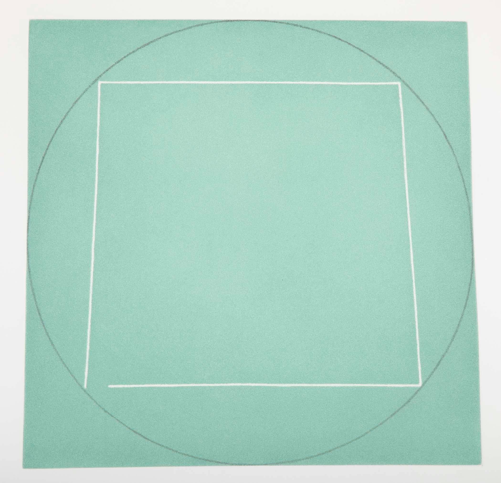 Robert Mangold, Aquatint Etching Titled "Distorted Square Within a Circle"