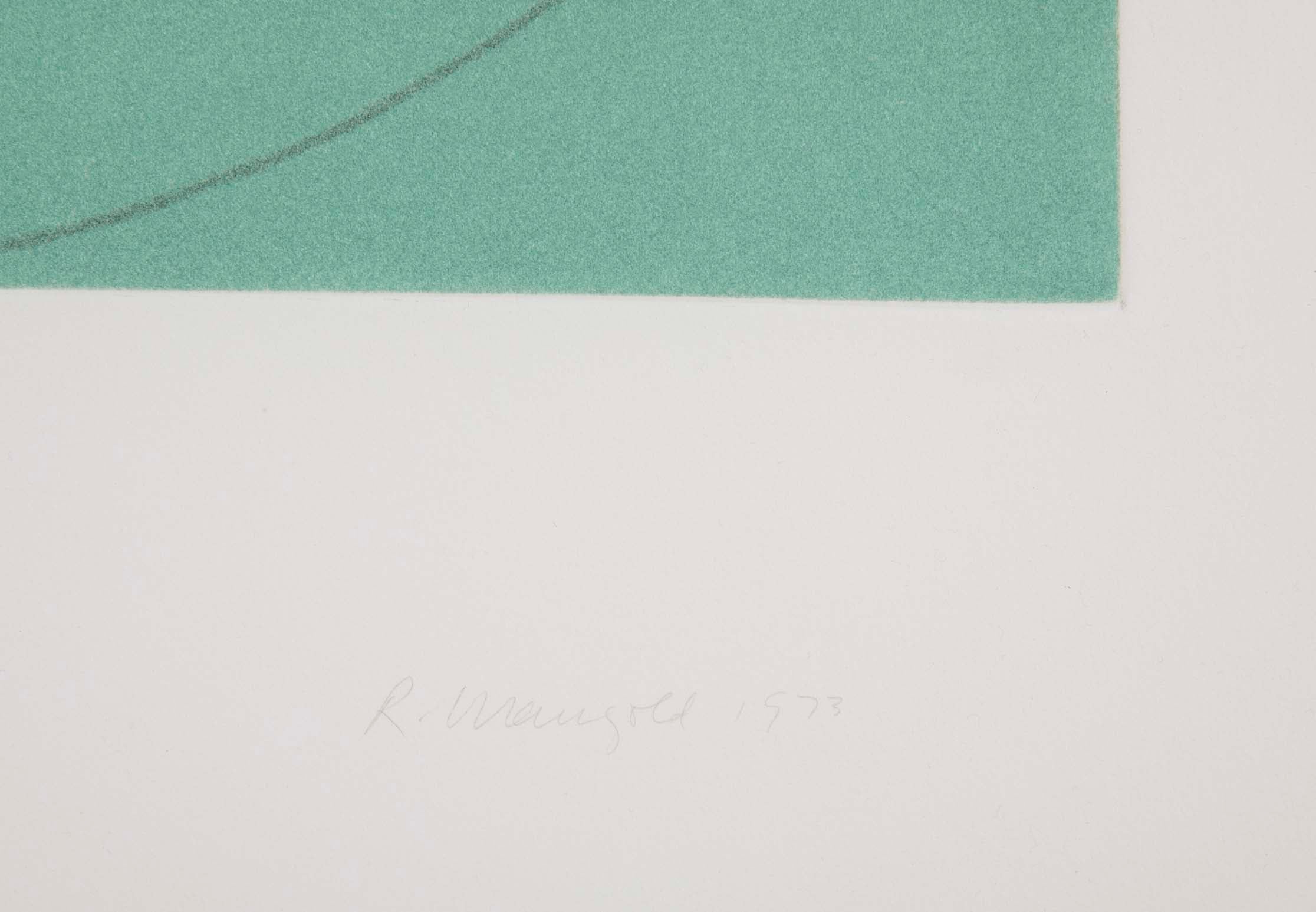 Robert Mangold, Aquatint Etching Titled "Distorted Square Within a Circle"