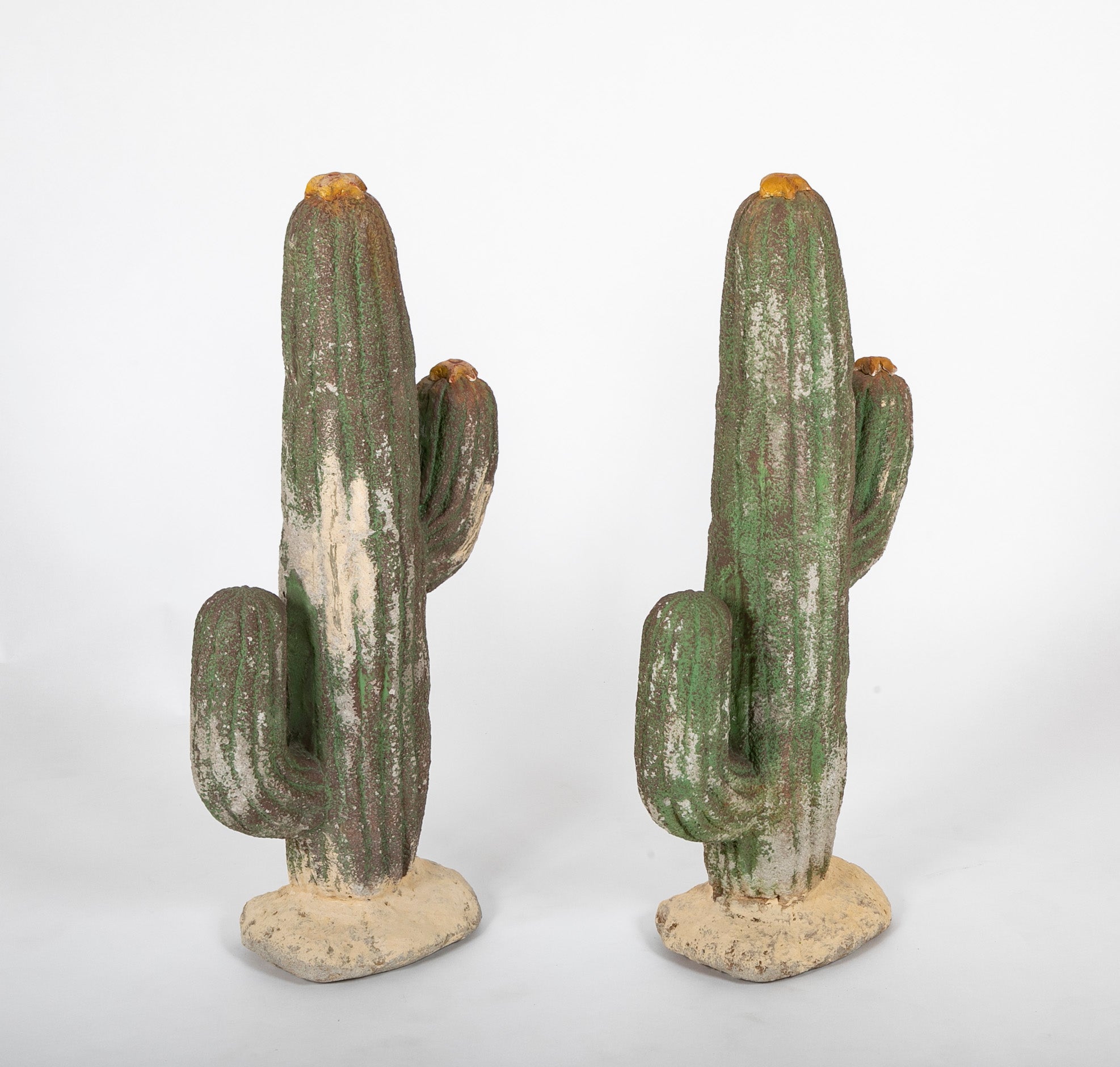Pair of Garden & Interior Cactus Sculptures
