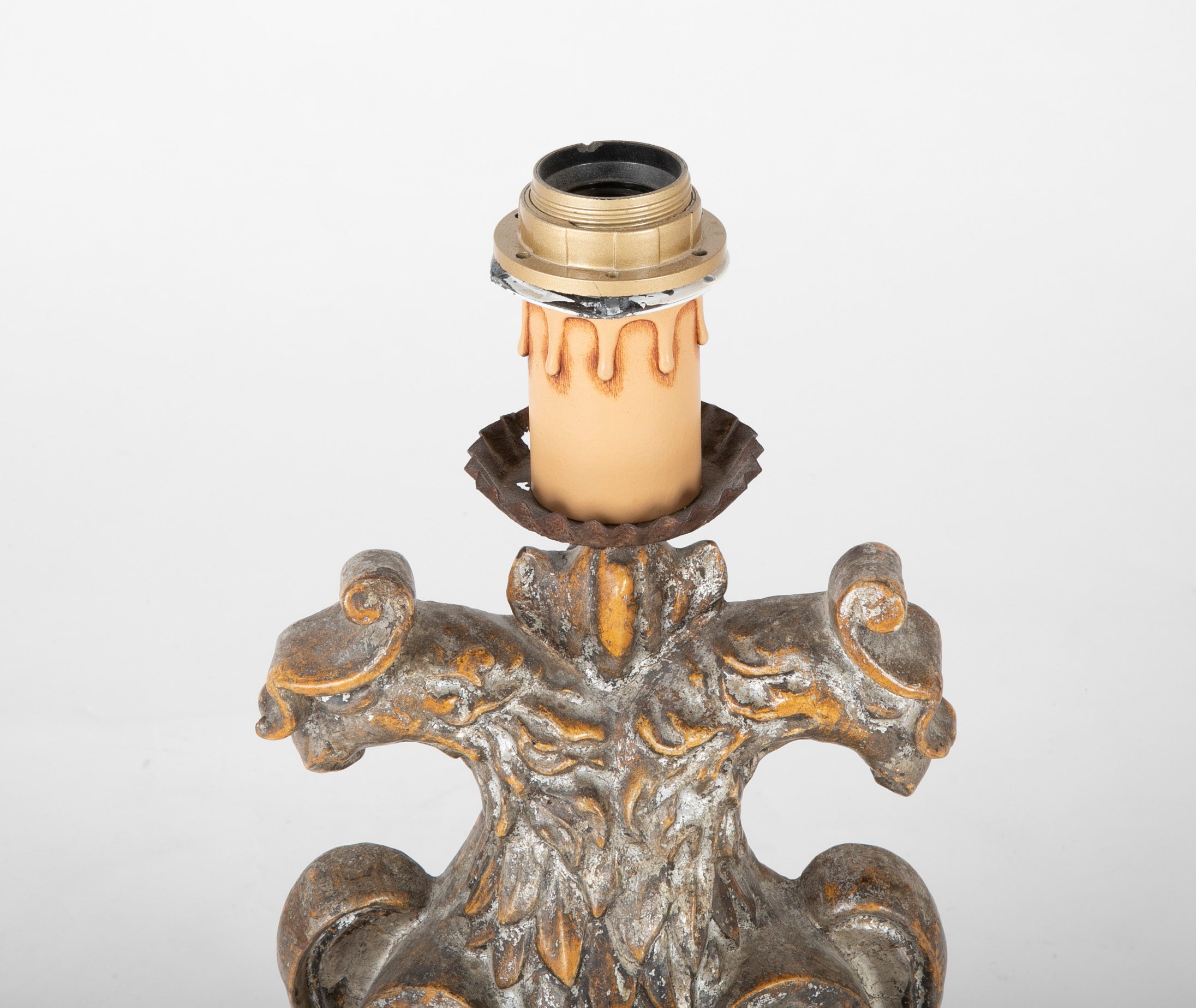 Pair of Late 18th Century Italian Carved Wood Double Eagle Lamps