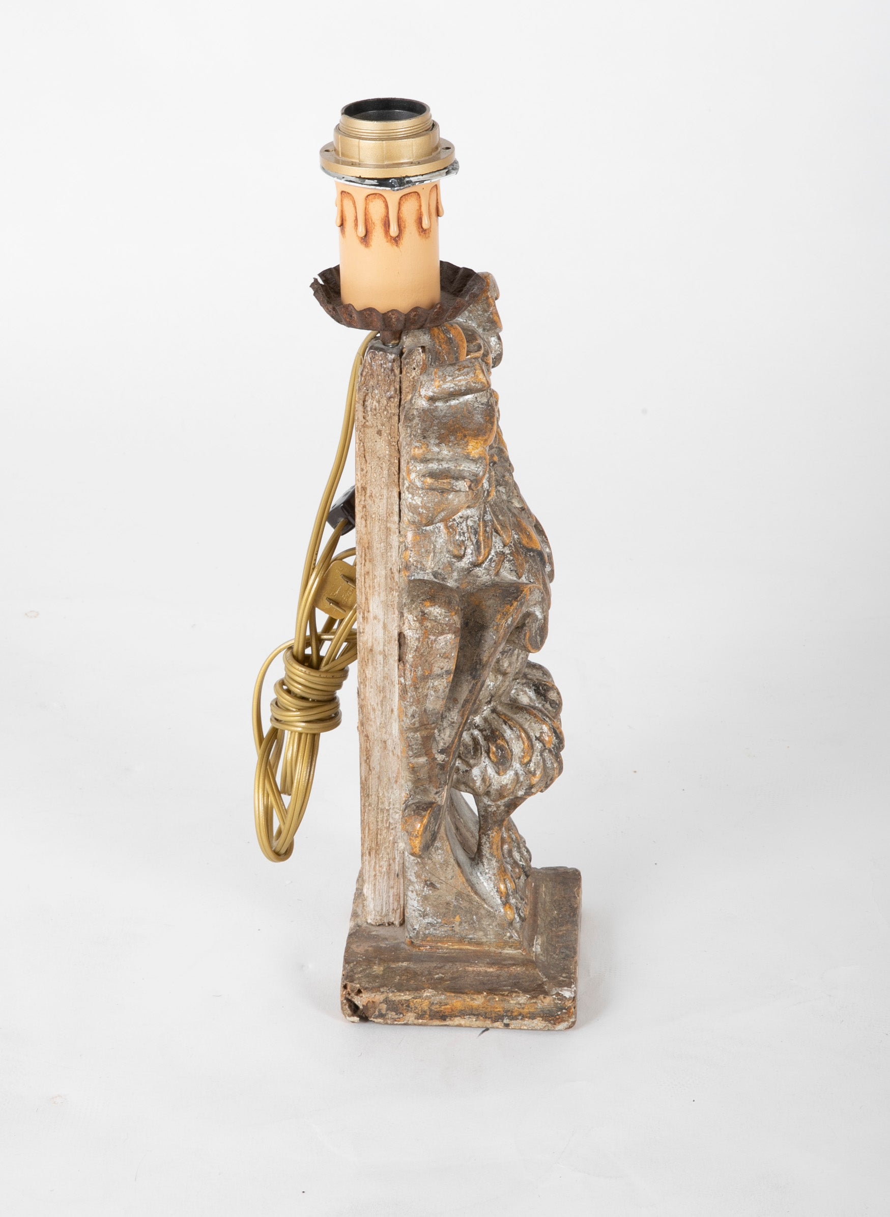 Pair of Late 18th Century Italian Carved Wood Double Eagle Lamps
