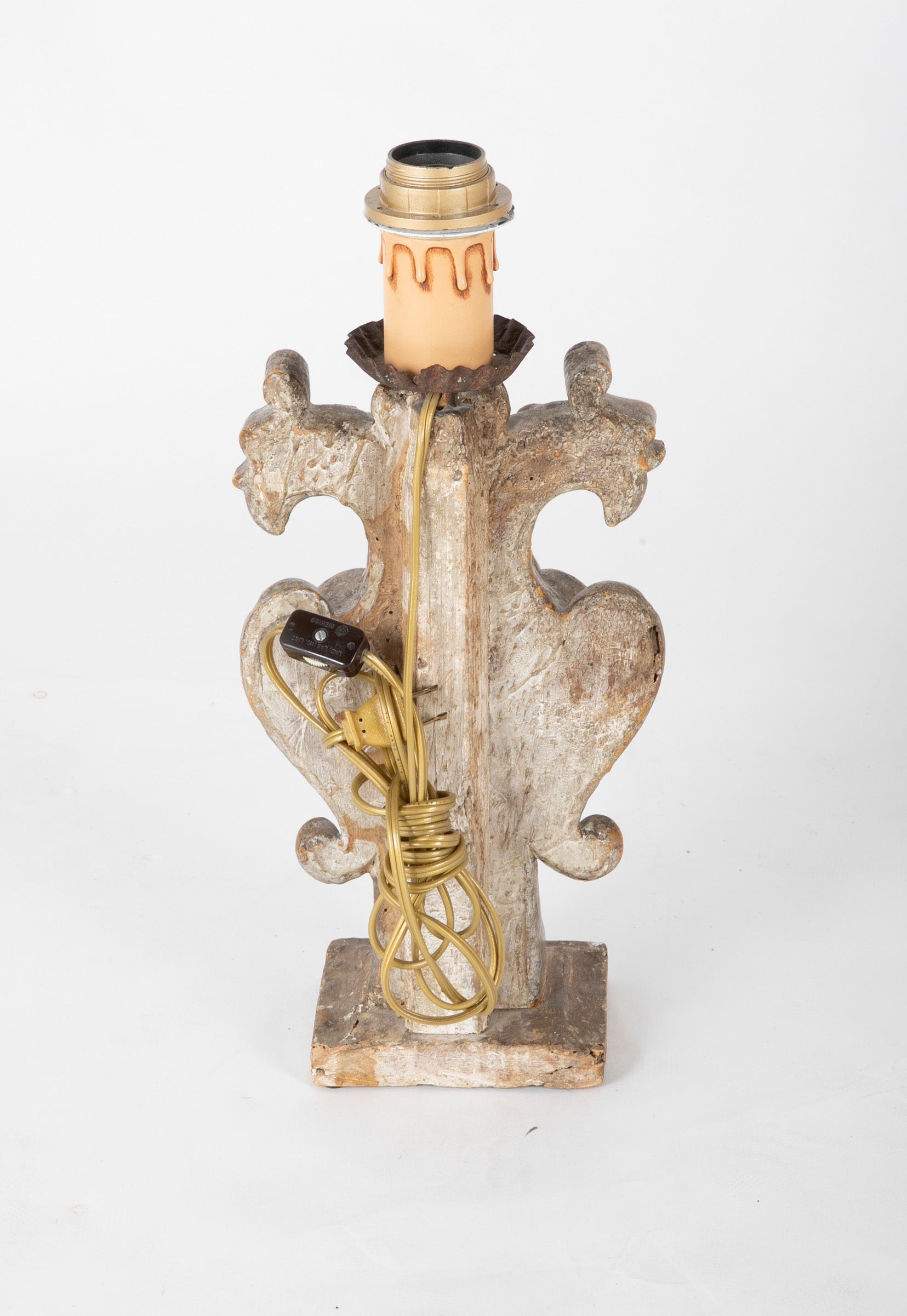 Pair of Late 18th Century Italian Carved Wood Double Eagle Lamps