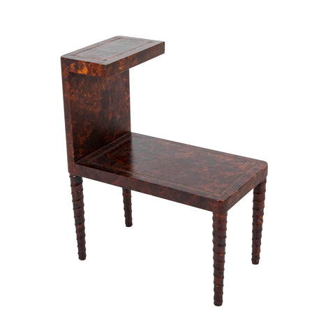 Tortoiseshell Leather Side Table by William Haines