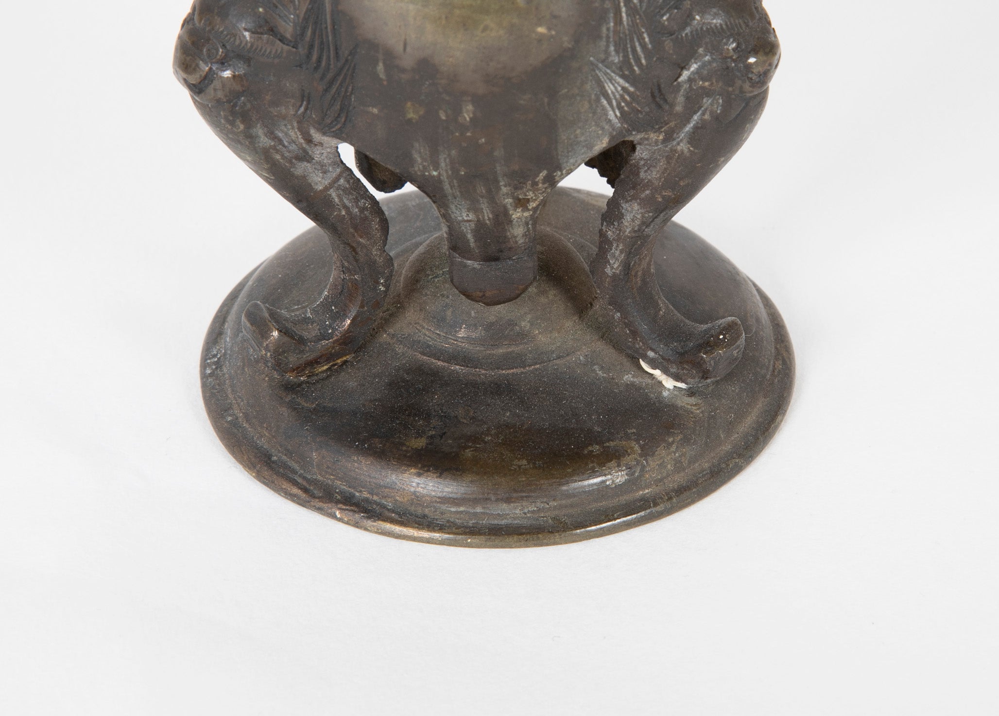 Pair of Bronze Chinese Candlesticks