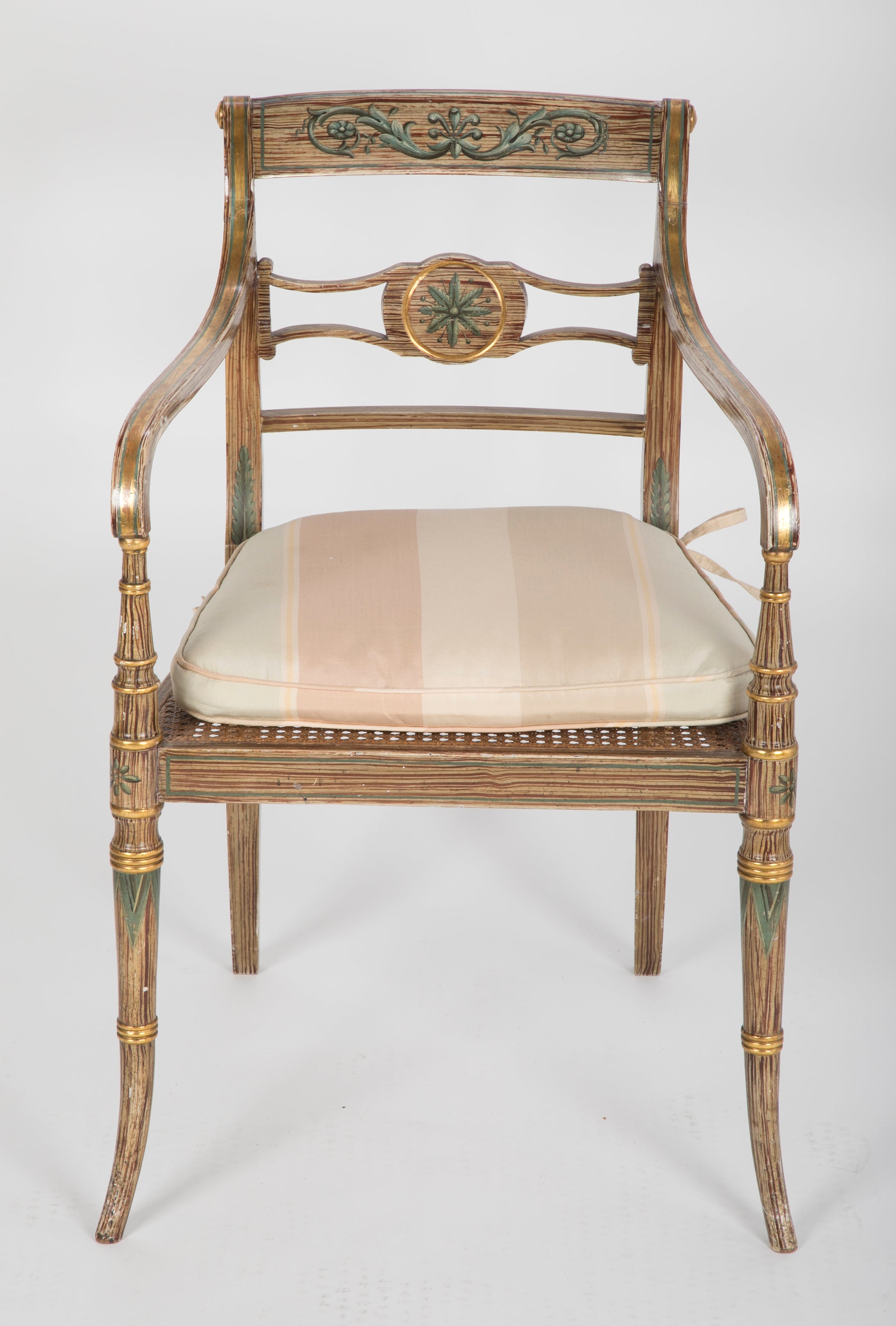 Pair of Early 19th Century English Regency Painted Armchairs