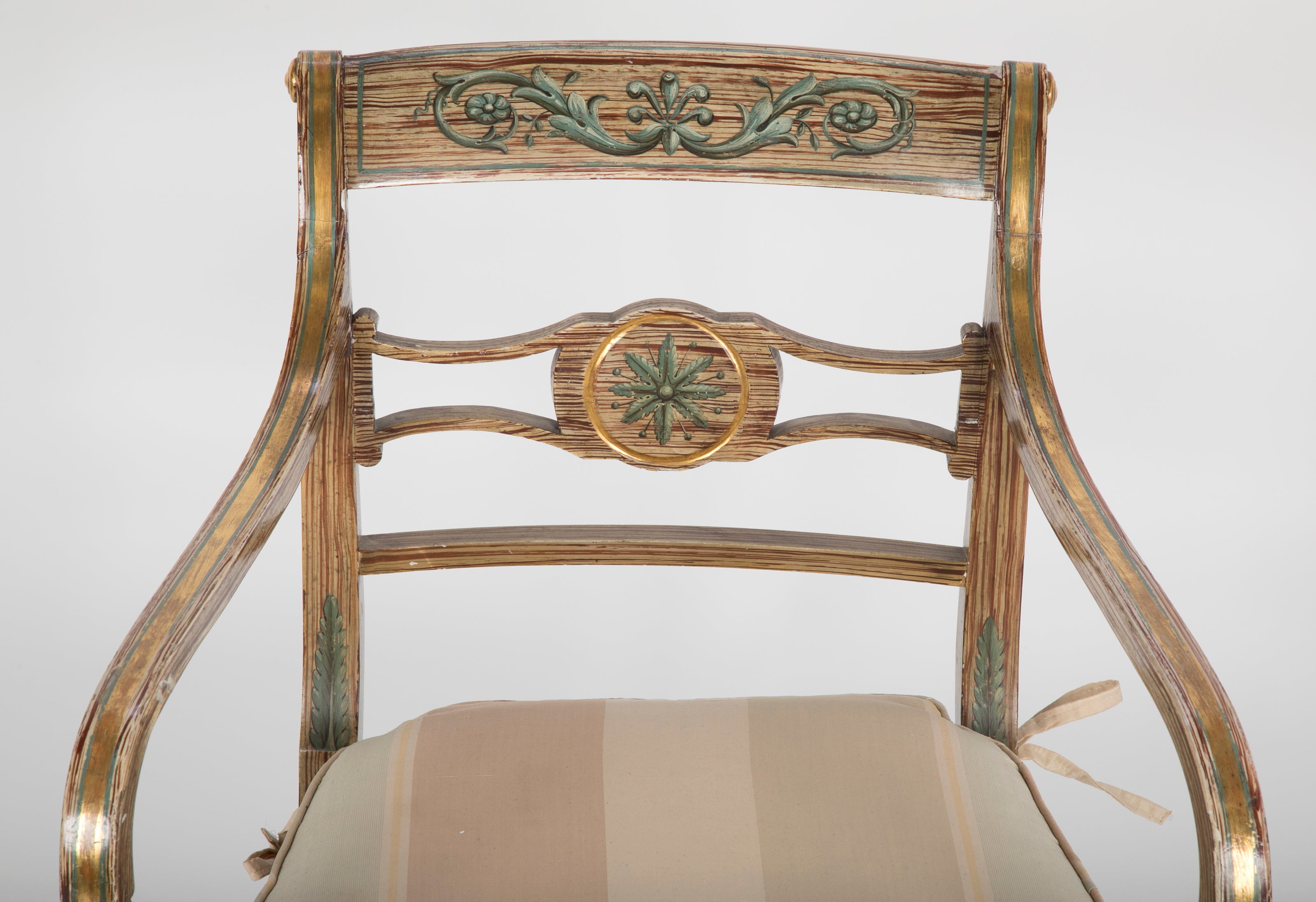 Pair of Early 19th Century English Regency Painted Armchairs