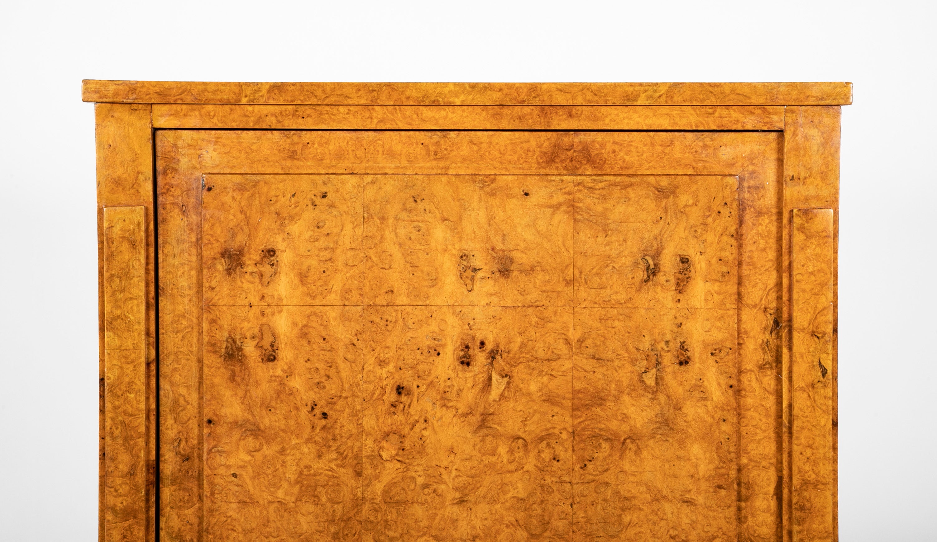 A French Burlwood Cabinet on Bronze Sabots